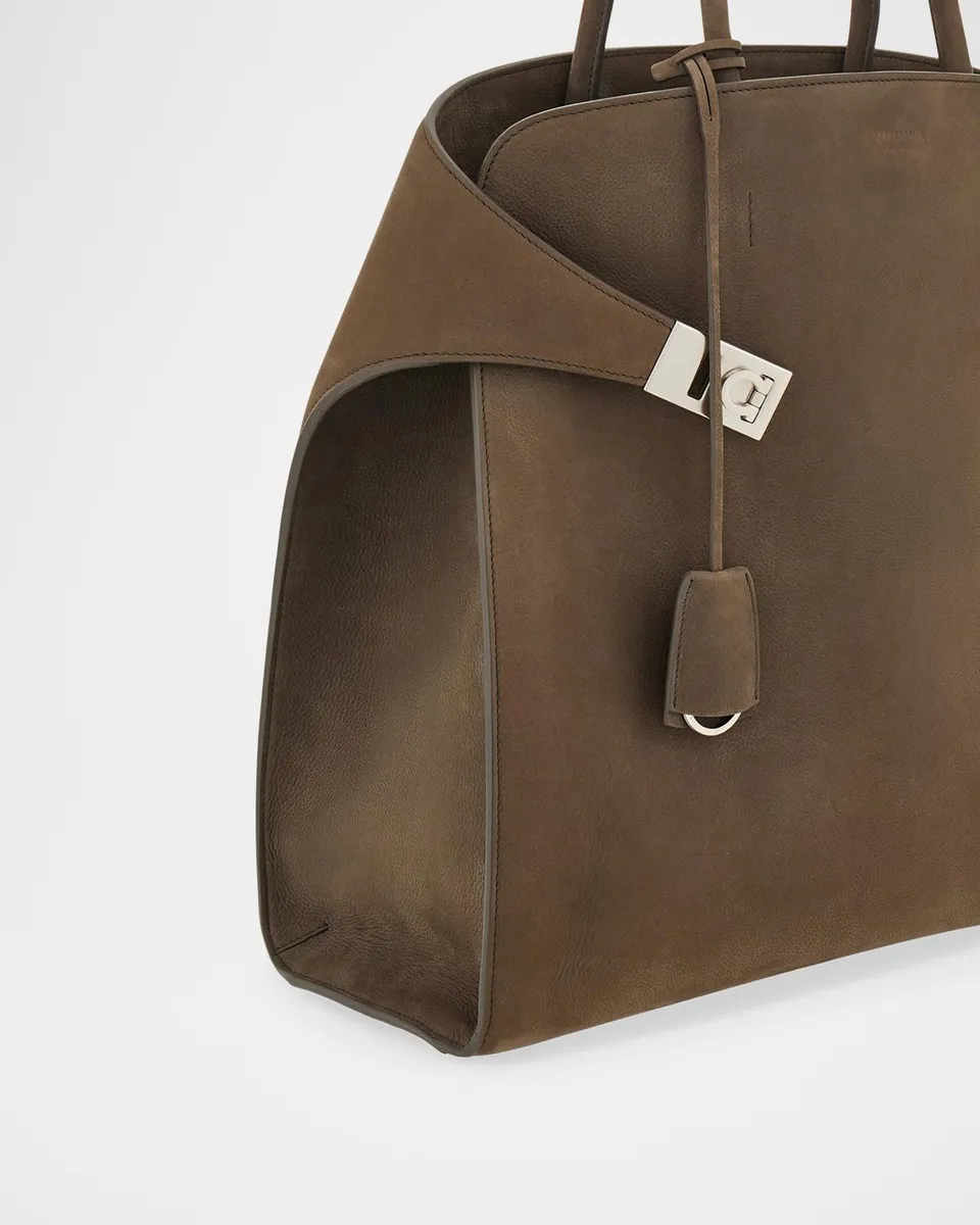 Ferragamo Men's Hug Hammered Calfskin Tote Bag | Thumbnail 5