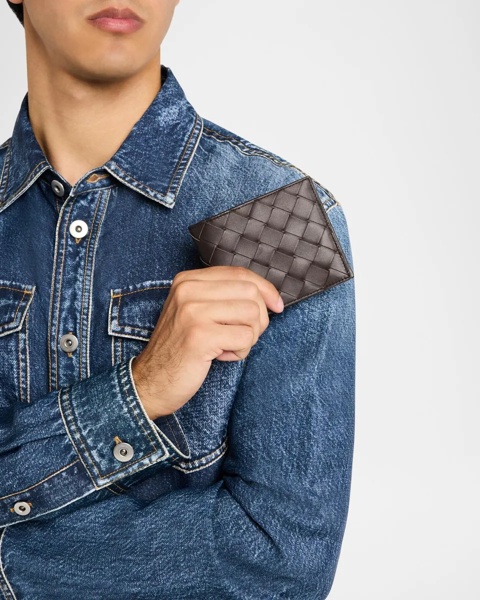 Bottega Veneta Men's Intrecciato Leather Bifold Wallet | Thumbnail 2