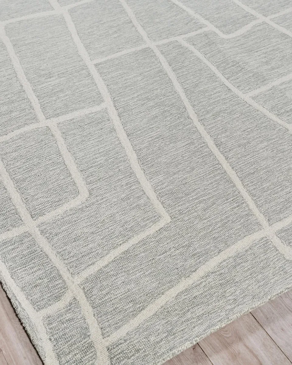 Exquisite Rugs Tangiers Hand-Tufted Blue/Ivory Rug | Thumbnail 3