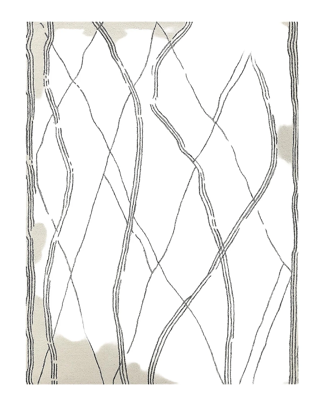 Exquisite Rugs Tangiers Hand-Tufted Ivory/Black Rug, 5 ' x 8 '
