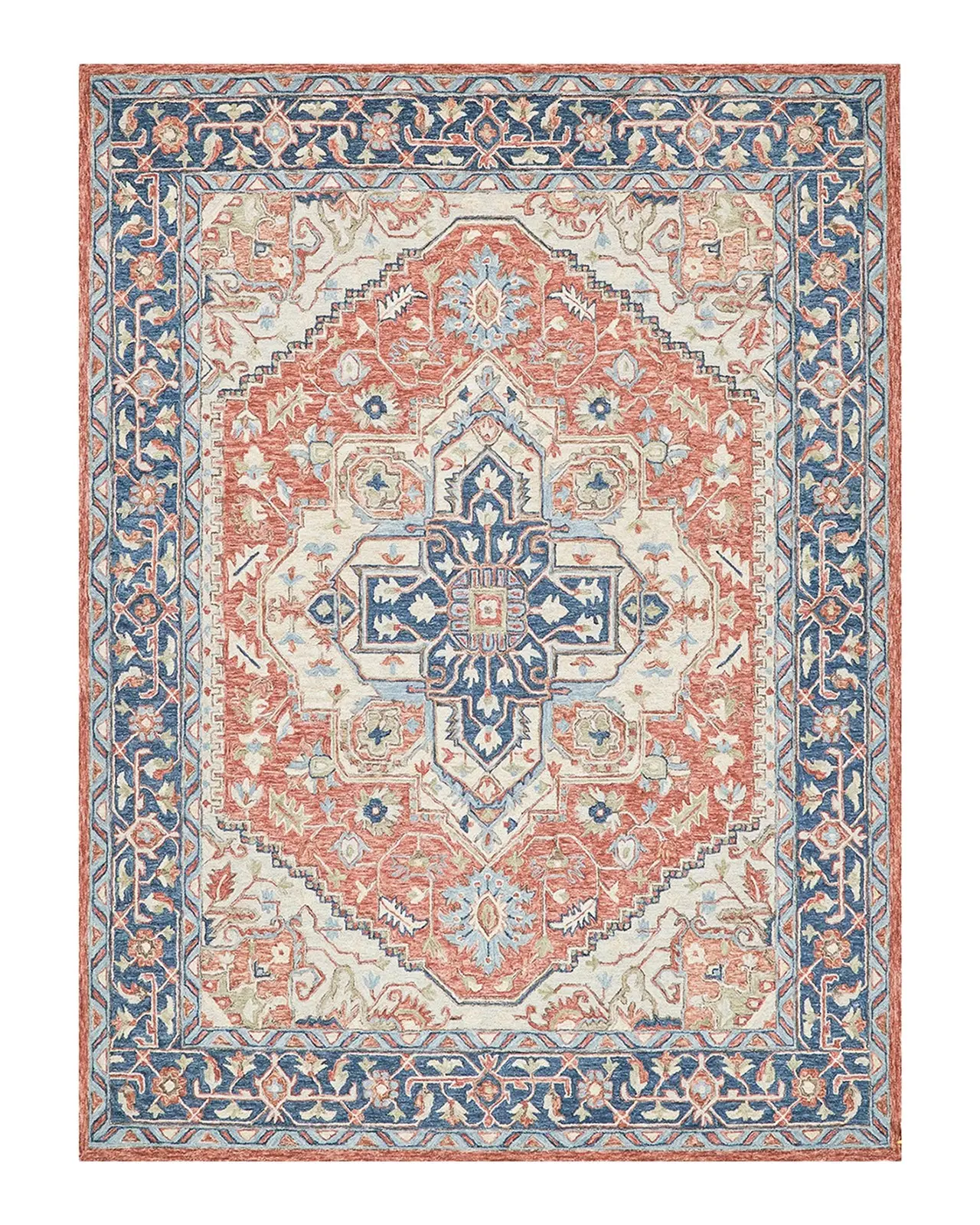 Exquisite Rugs Richmond Serapi Hand-Tufted Red/Blue Rug