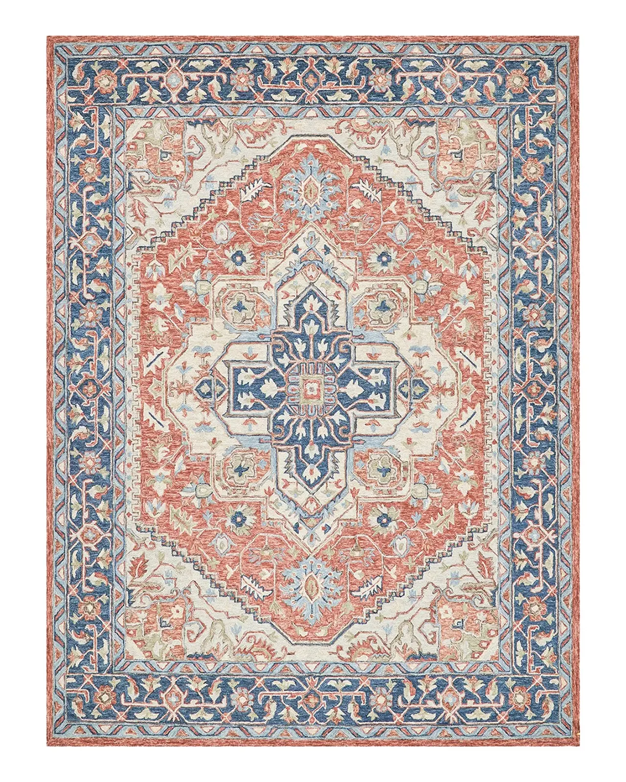 Exquisite Rugs Richmond Serapi Hand-Tufted Red/Blue Rug