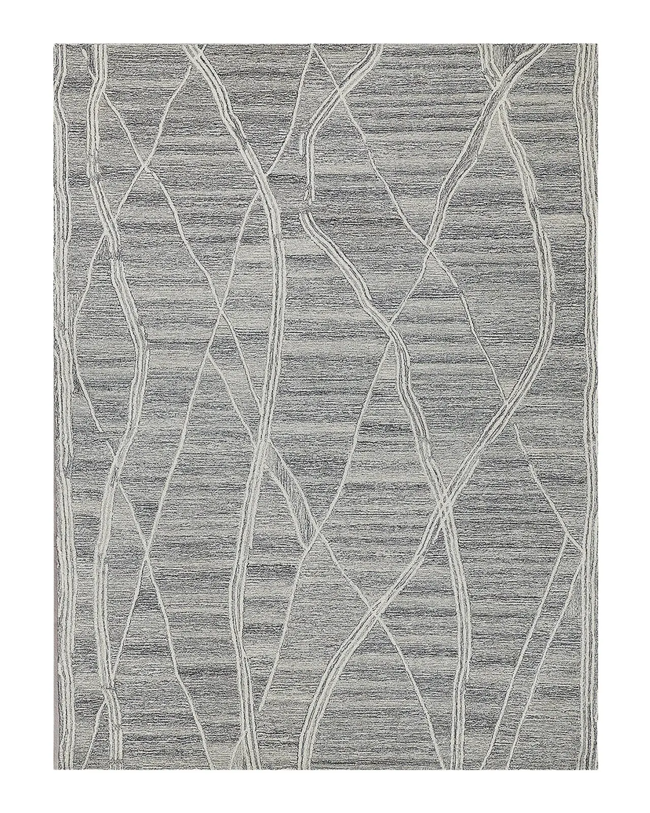 Exquisite Rugs Tangiers Hand-Tufted Gray/Ivory Rug, 8 ' x 10 '