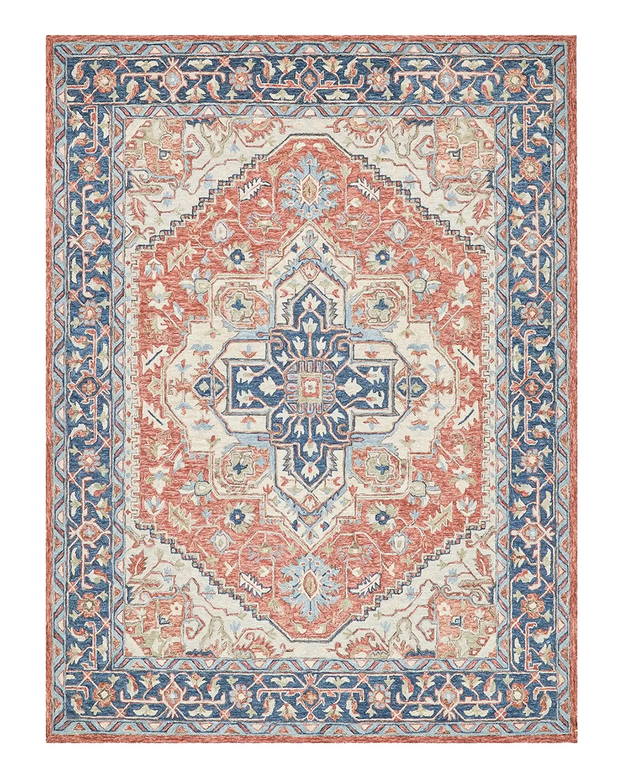 Exquisite Rugs Richmond Serapi Hand-Tufted Red/Blue Rug