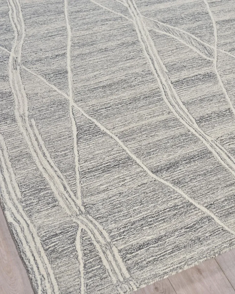 Exquisite Rugs Tangiers Hand-Tufted Gray/Ivory Rug, 6 ' x 9 ' | Thumbnail 3