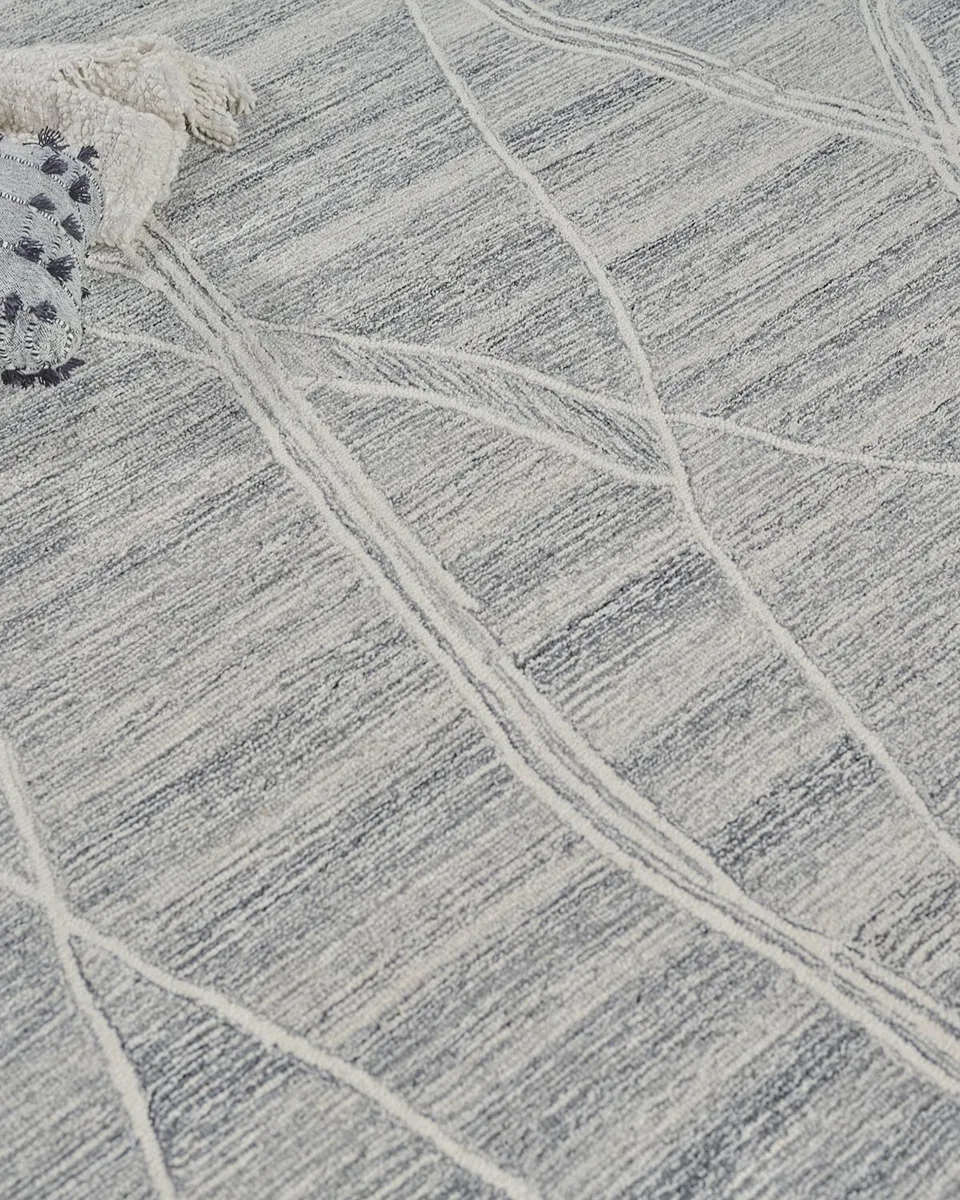 Exquisite Rugs Tangiers Hand-Tufted Gray/Ivory Rug, 6 ' x 9 ' | Thumbnail 7