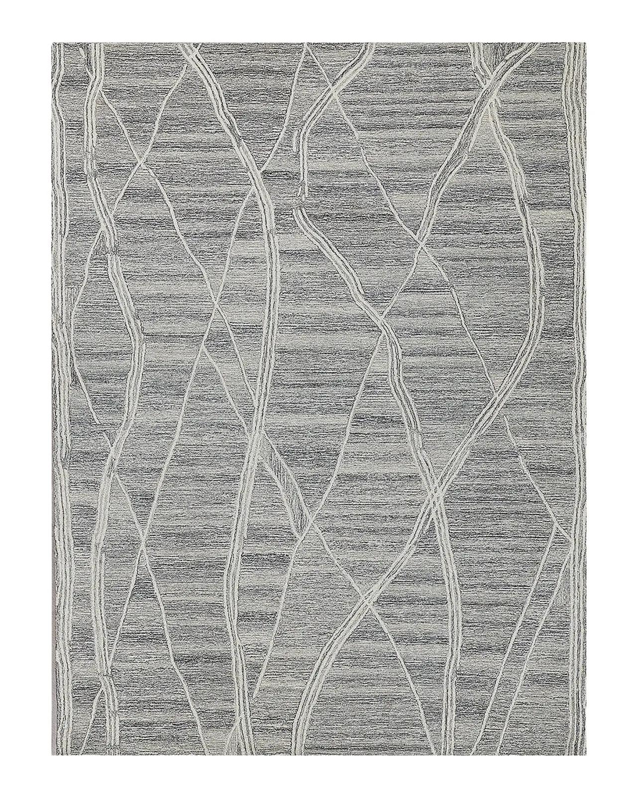 Exquisite Rugs Tangiers Hand-Tufted Gray/Ivory Rug, 6 ' x 9 '
