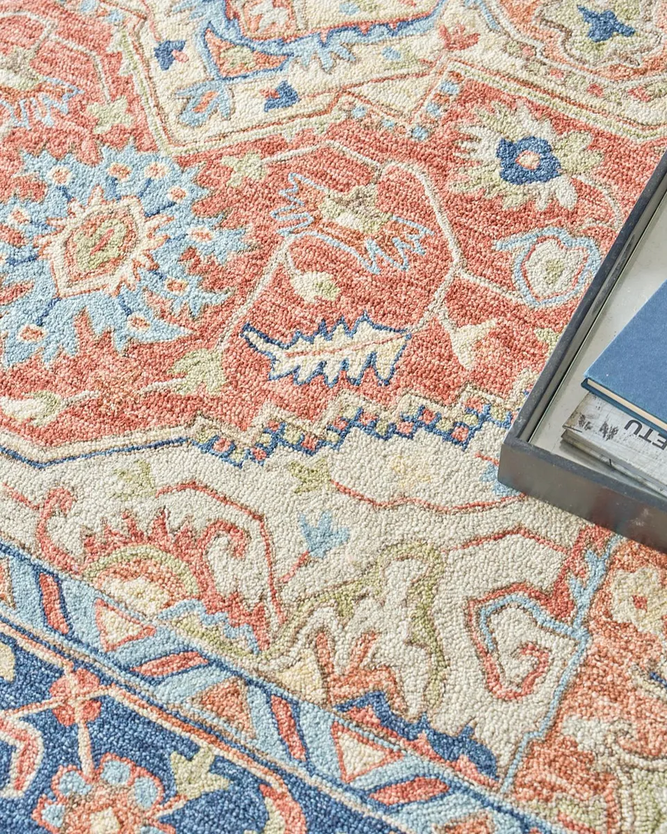 Exquisite Rugs Richmond Serapi Hand-Tufted Red/Blue Rug, 10 ' x 14 ' | Thumbnail 6 Exquisite Rugs Richmond Serapi Hand-Tufted Red/Blue Rug, 10 ' x 14 ' | Thumbnail 6
