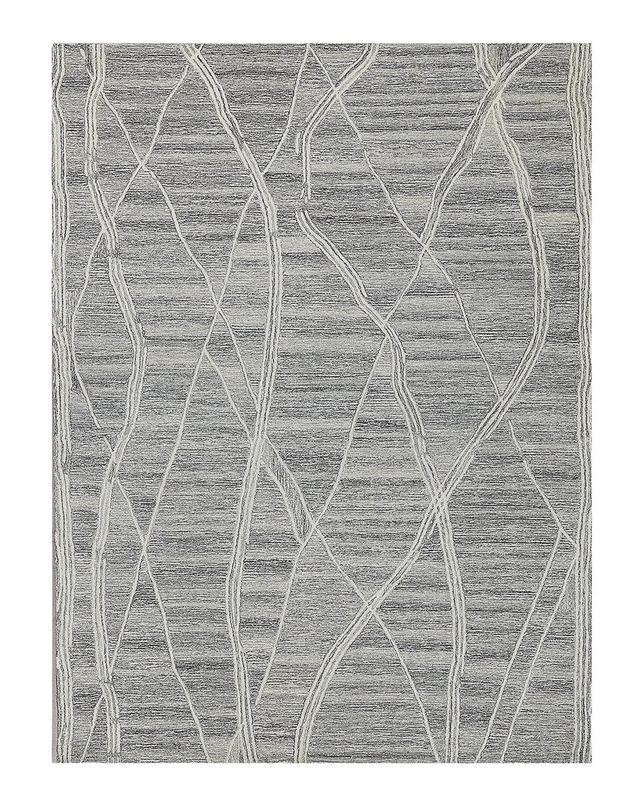 Exquisite Rugs Tangiers Hand-Tufted Gray/Ivory Rug, 10 ' x 14 '