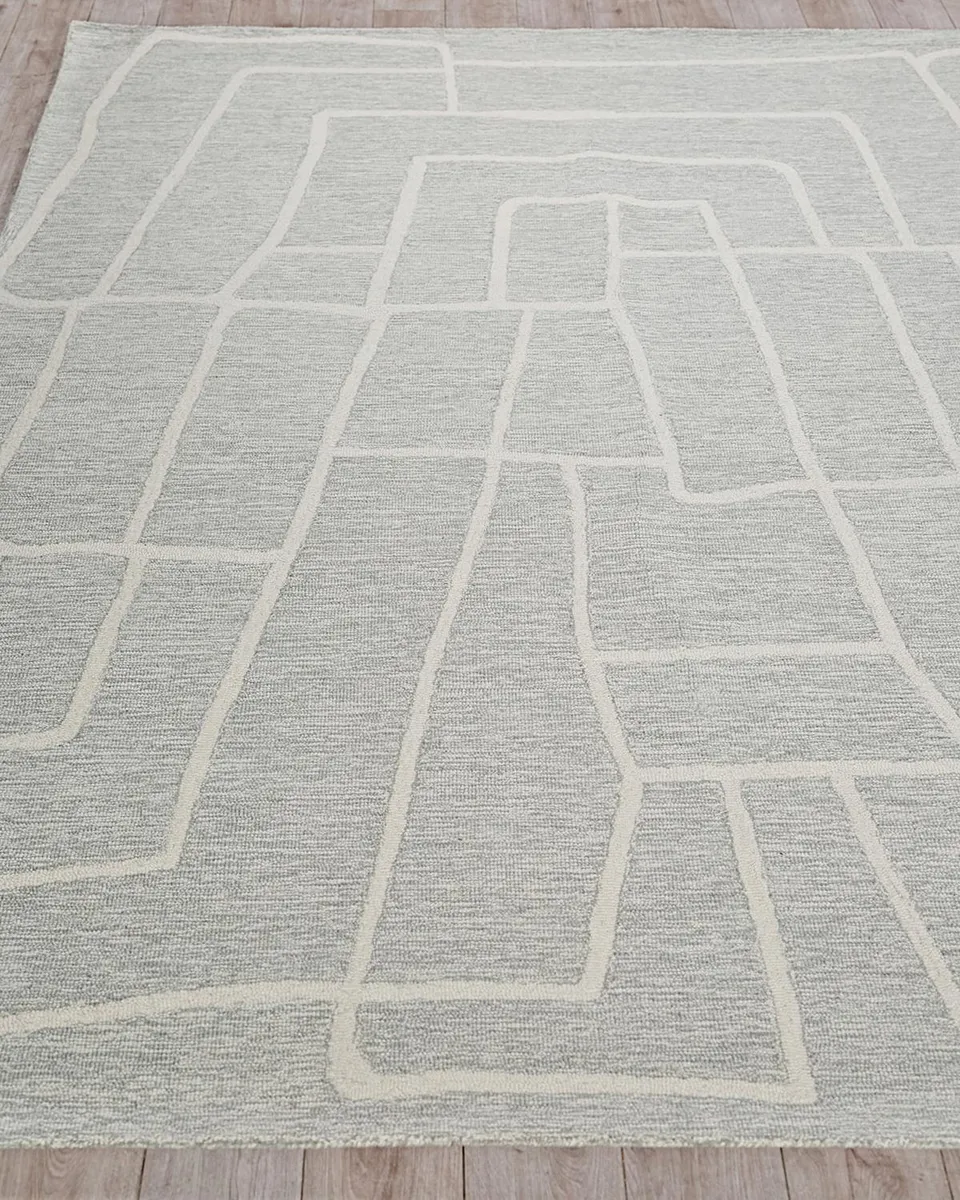 Exquisite Rugs Tangiers Hand-Tufted Blue/Ivory Rug, 12 ' x 15 ' | Thumbnail 2