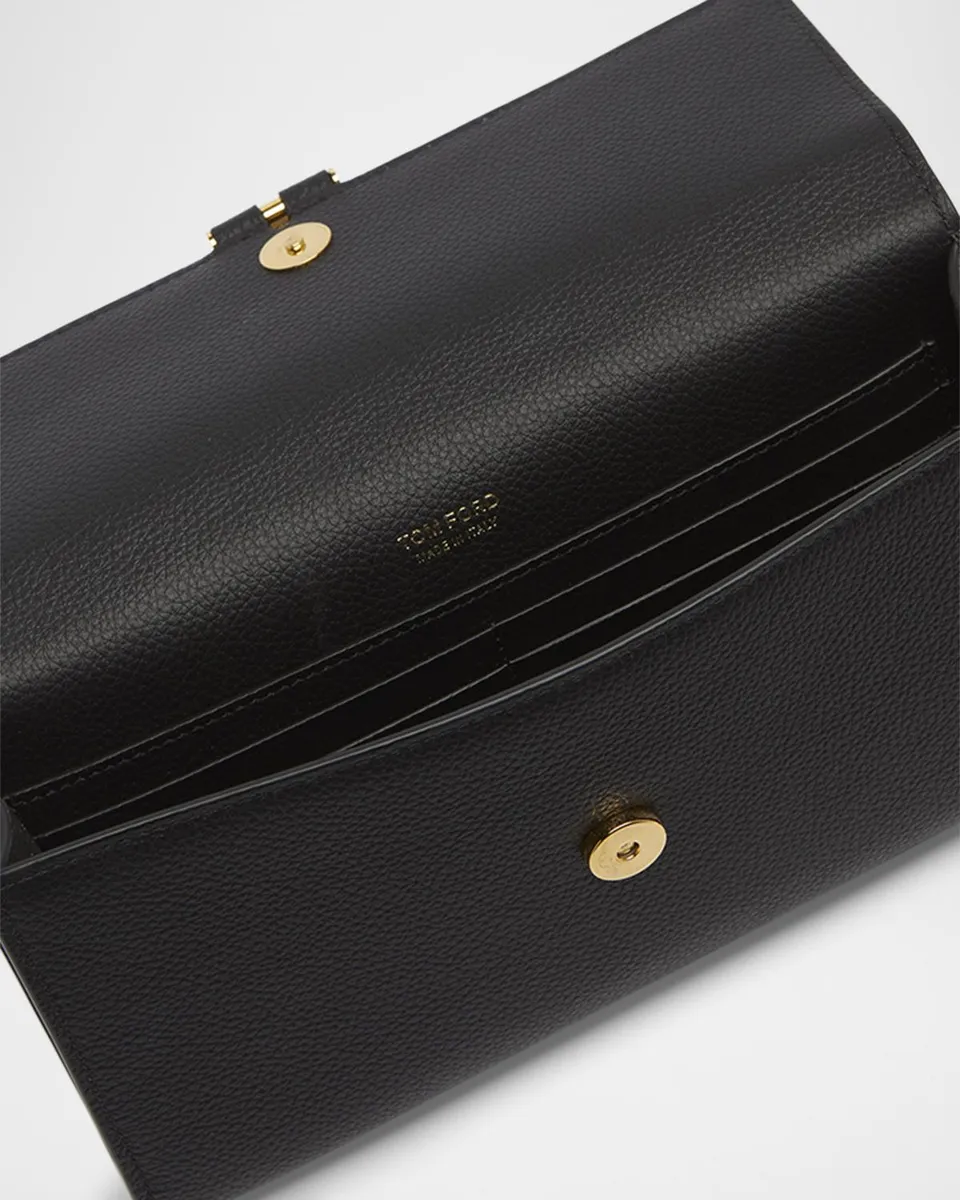 Tom Ford Tara Flap Pouch Wristlet in Grain Leather | Thumbnail 4 Tom Ford Tara Flap Pouch Wristlet in Grain Leather | Thumbnail 4