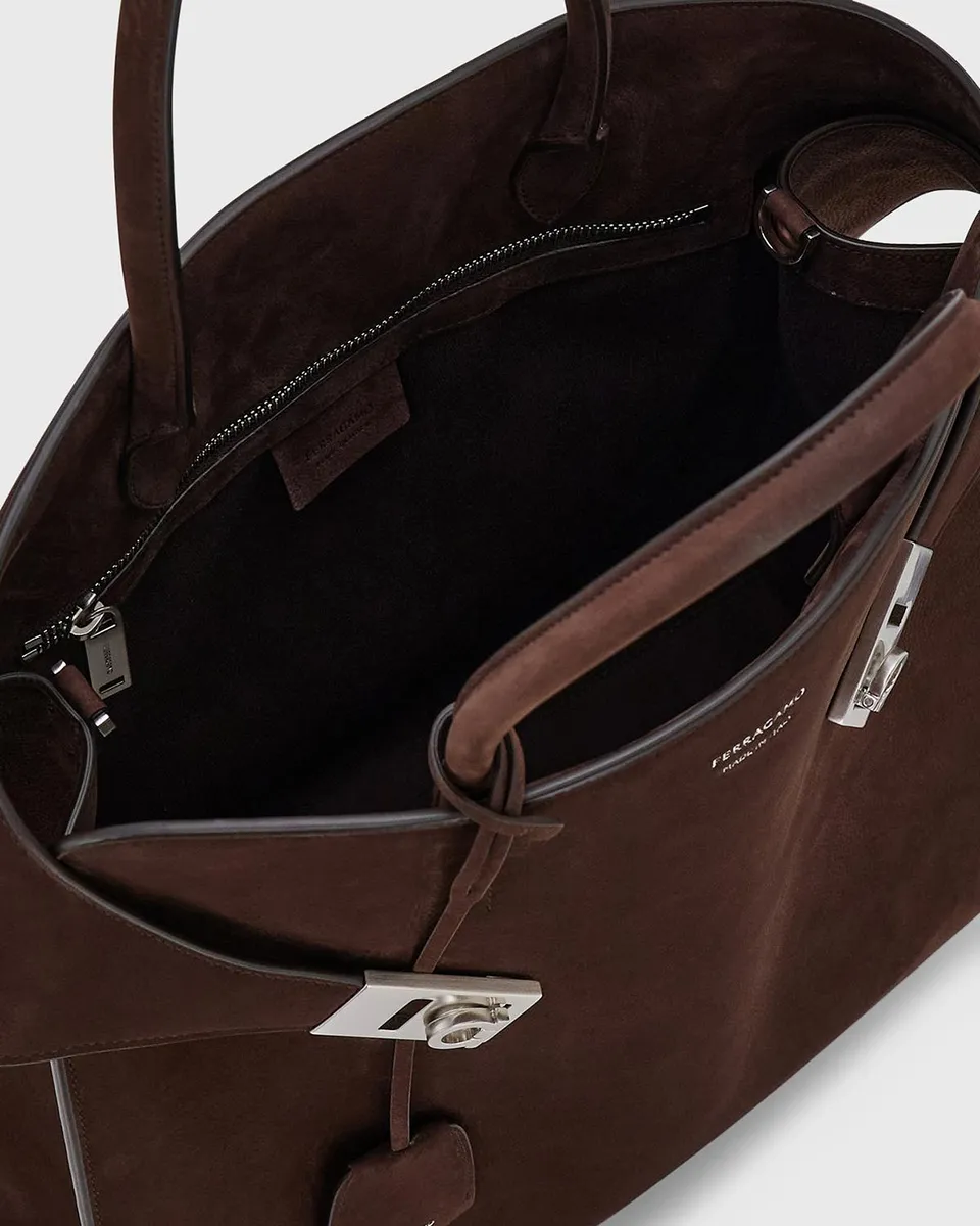 Ferragamo Men's Hug Leather Tote Bag | Thumbnail 4 Ferragamo Men's Hug Leather Tote Bag | Thumbnail 4