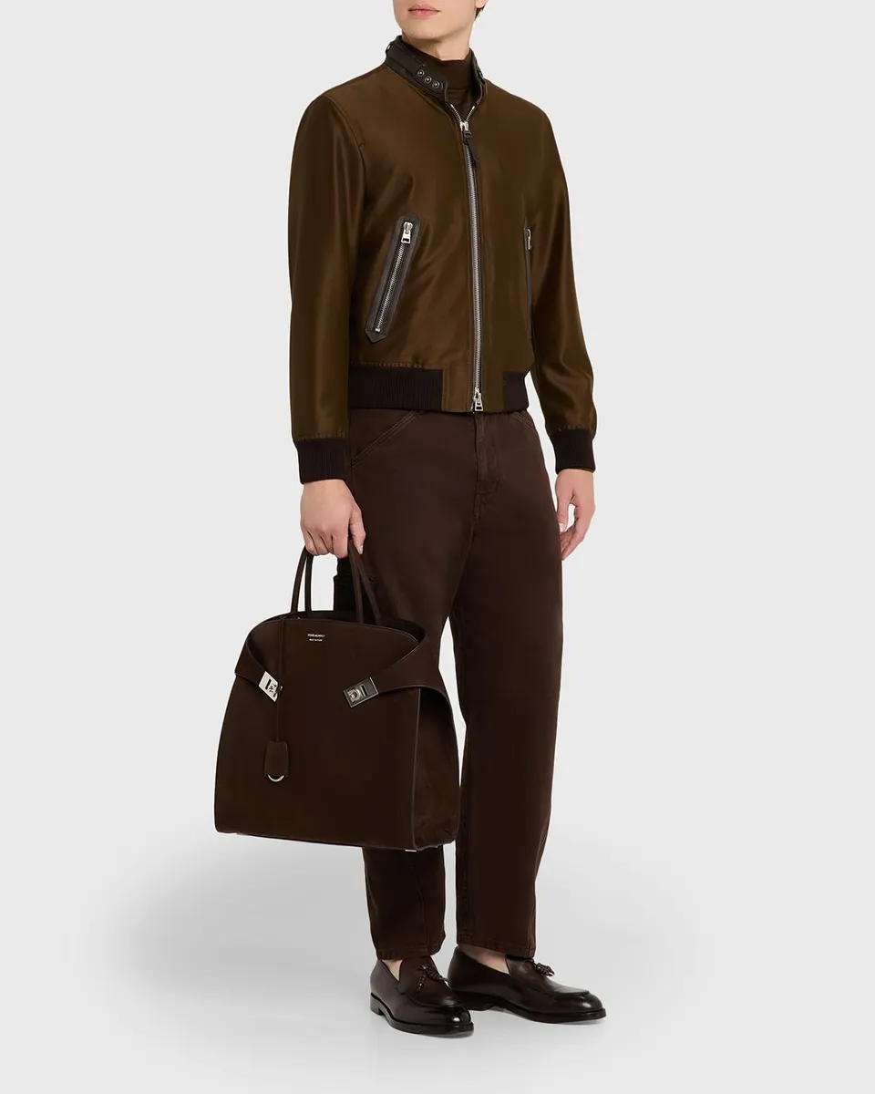 Ferragamo Men's Hug Leather Tote Bag | Thumbnail 5 Ferragamo Men's Hug Leather Tote Bag | Thumbnail 5
