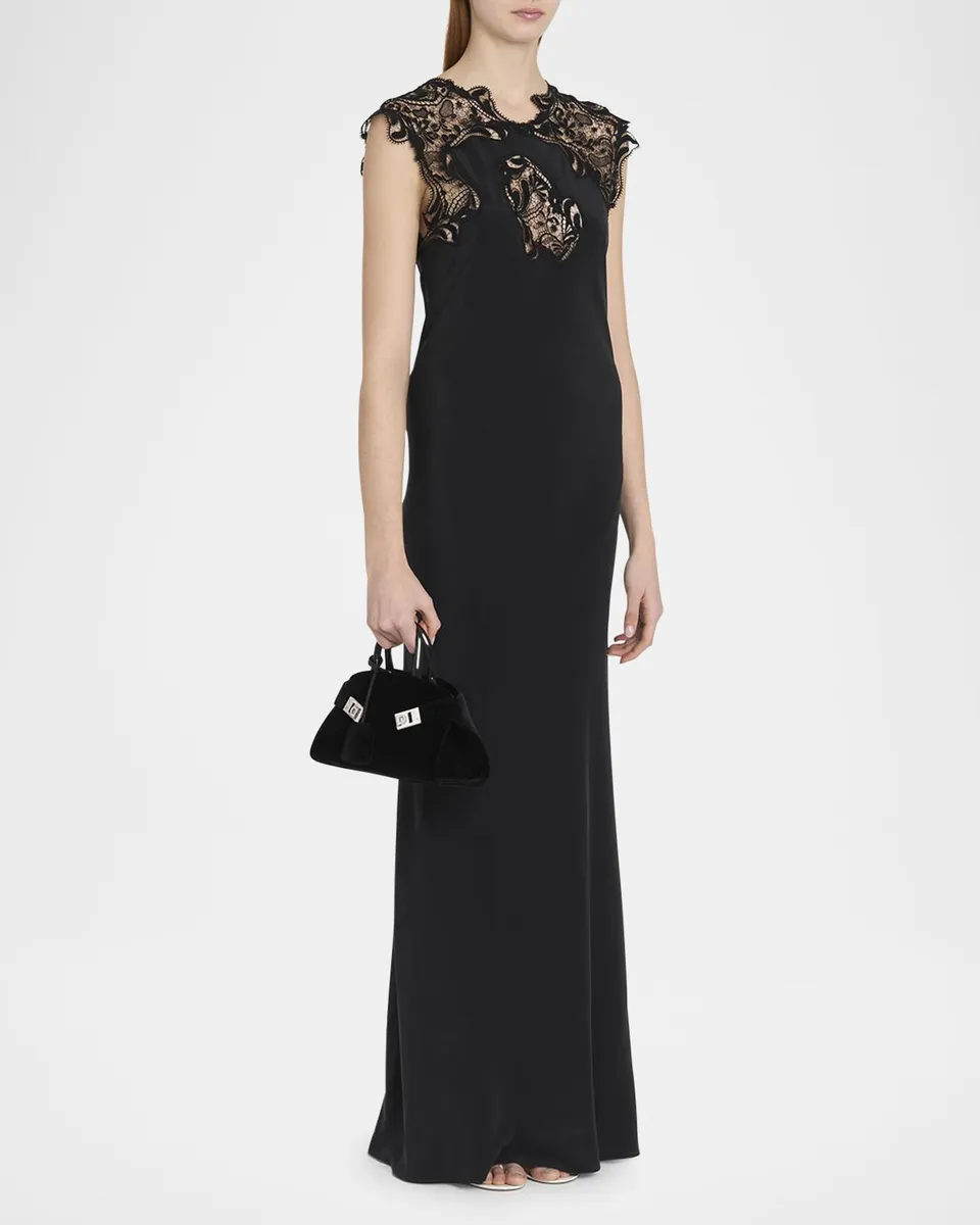 Ferragamo Hug Strass Velvet Top-Handle Bag | Thumbnail 5