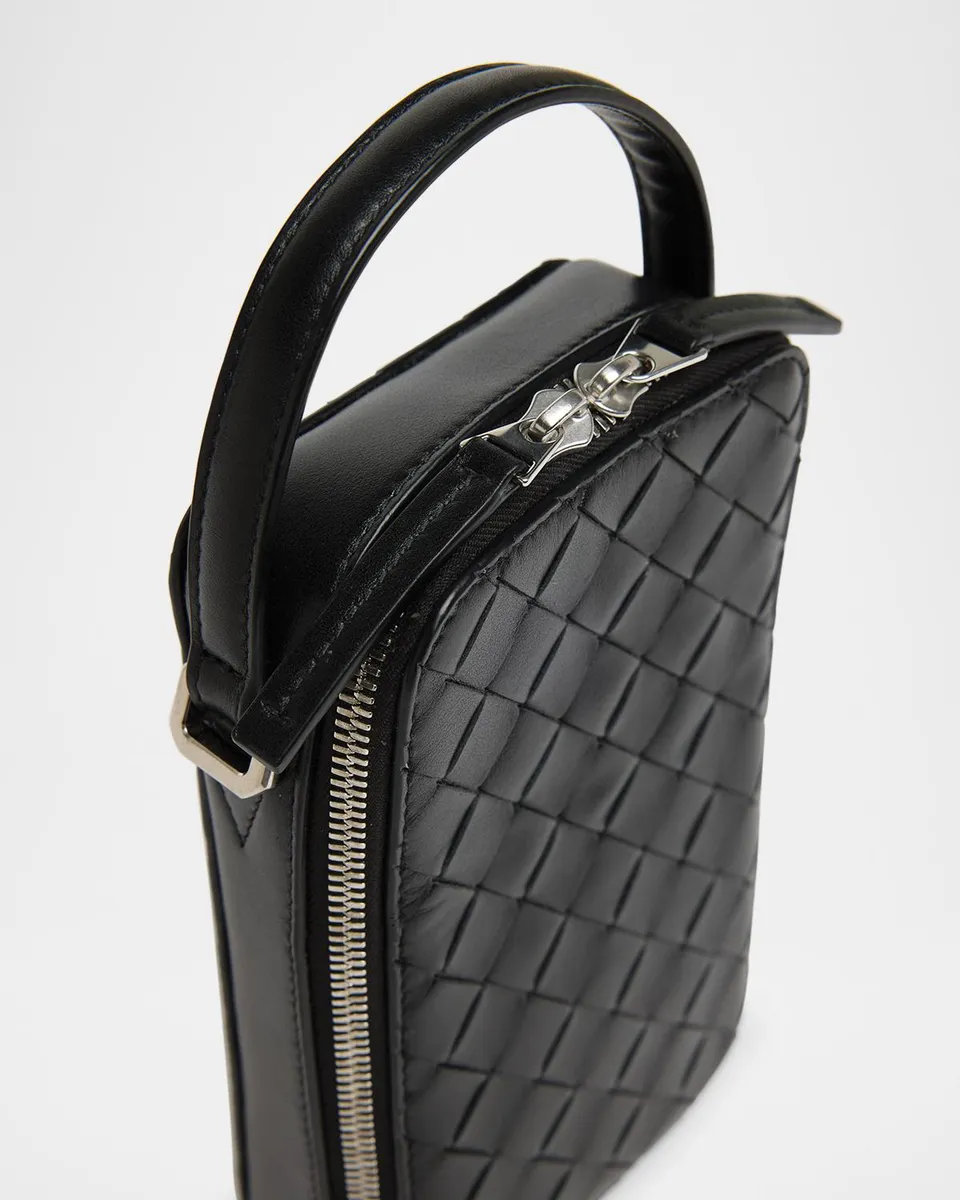 Bottega Veneta Men's Getaway Leather Crossbody Phone Pouch | Thumbnail 6