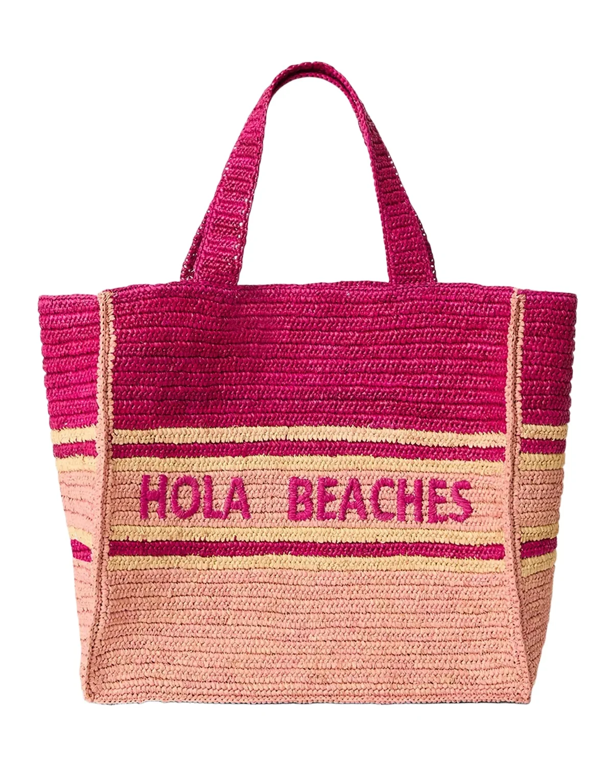 BTB Los Angeles Hola Beaches Straw Boxy Tote Bag