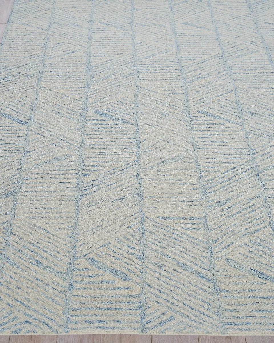 Exquisite Rugs Kascata Hand-Tufted Blue/Ivory Rug, 10 ' x 14 ' | Thumbnail 3 Exquisite Rugs Kascata Hand-Tufted Blue/Ivory Rug, 10 ' x 14 ' | Thumbnail 3