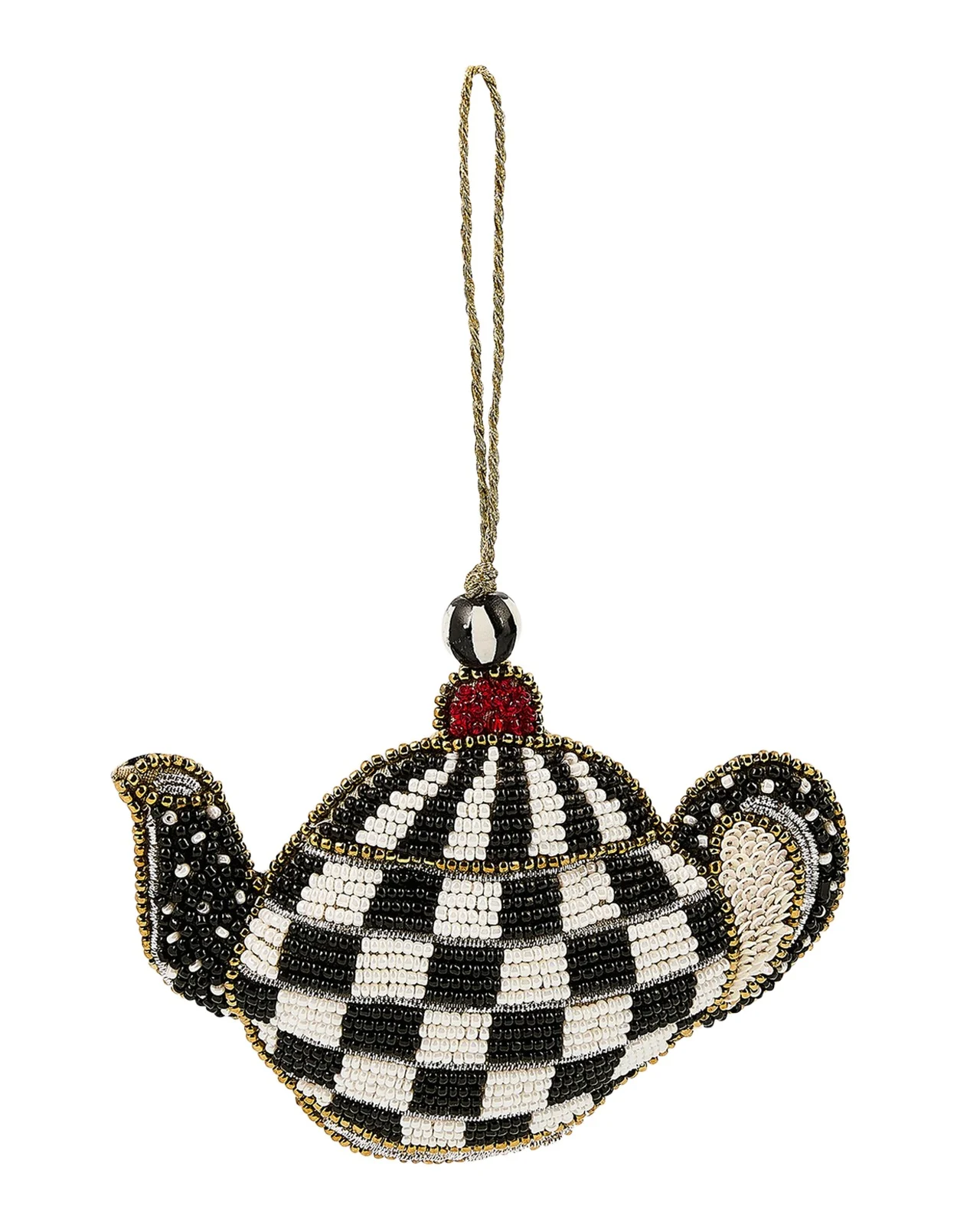 Courtly Check Teapot Beaded Ornament Courtly Check Teapot Beaded Ornament