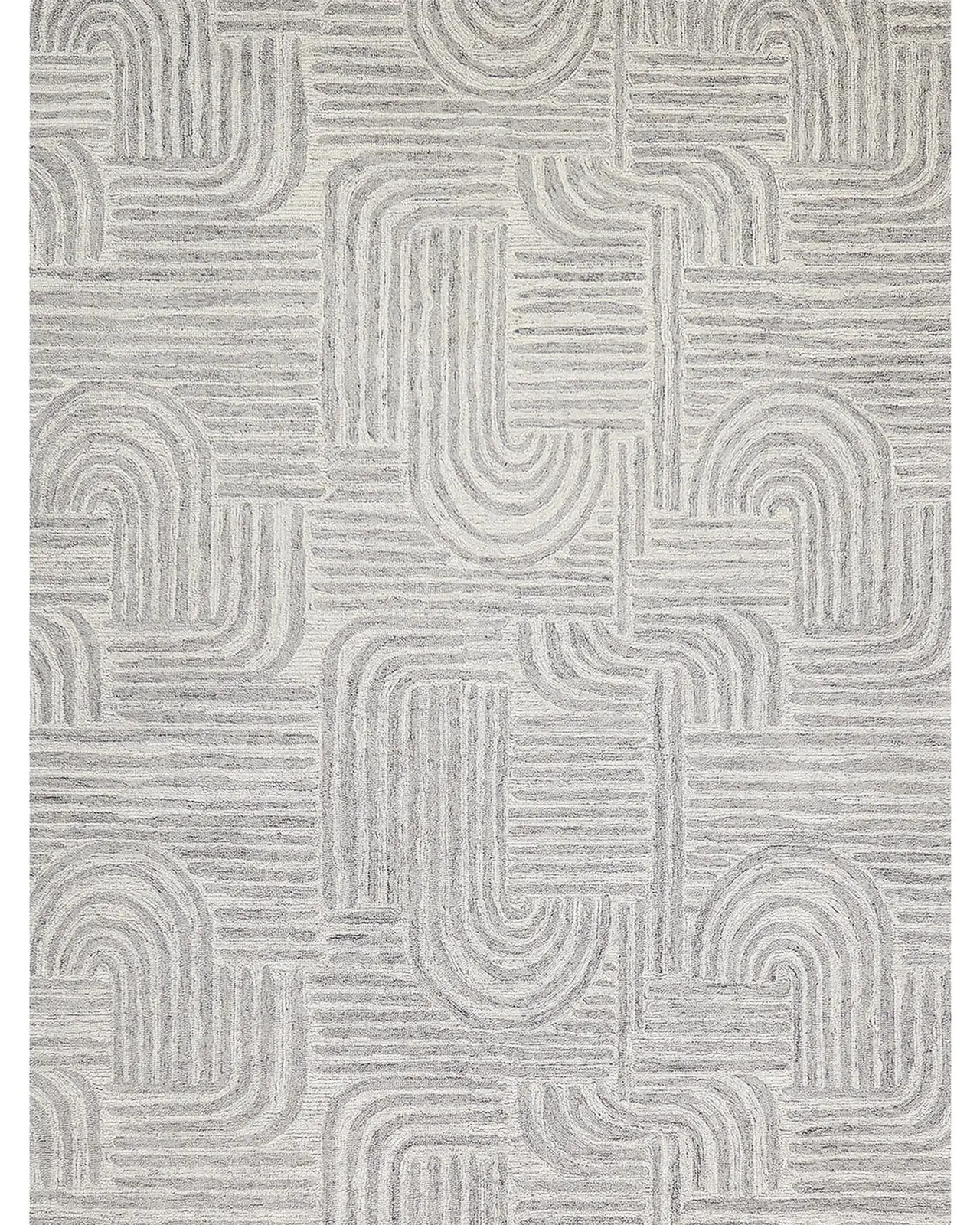 Exquisite Rugs Juno Hand-Tufted Gray/Ivory Rug, 5 ' x 8 '