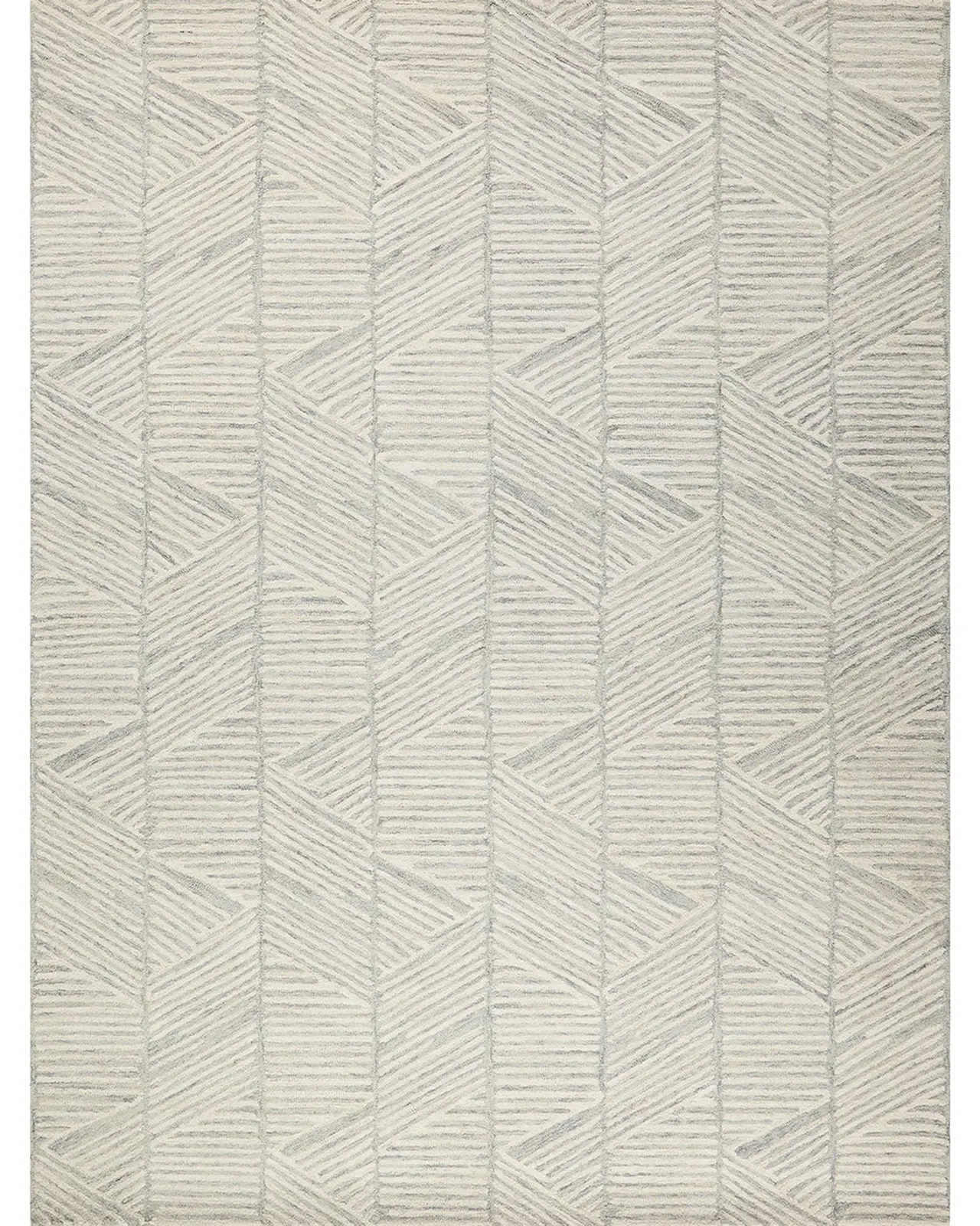 Exquisite Rugs Kascata Hand-Tufted Silver/Ivory Rug