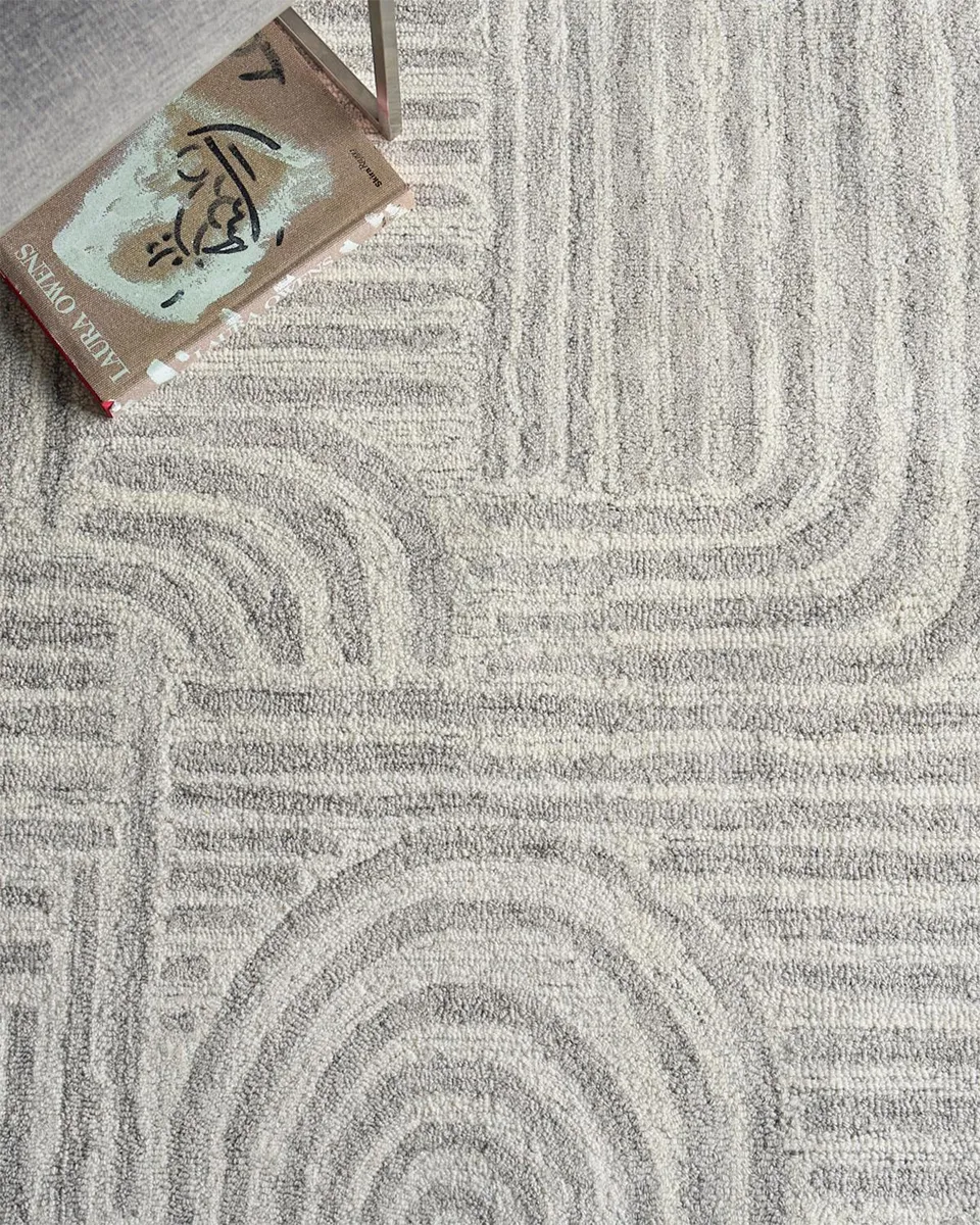 Exquisite Rugs Juno Hand-Tufted Gray/Ivory Rug, 8 ' x 10 ' | Thumbnail 7