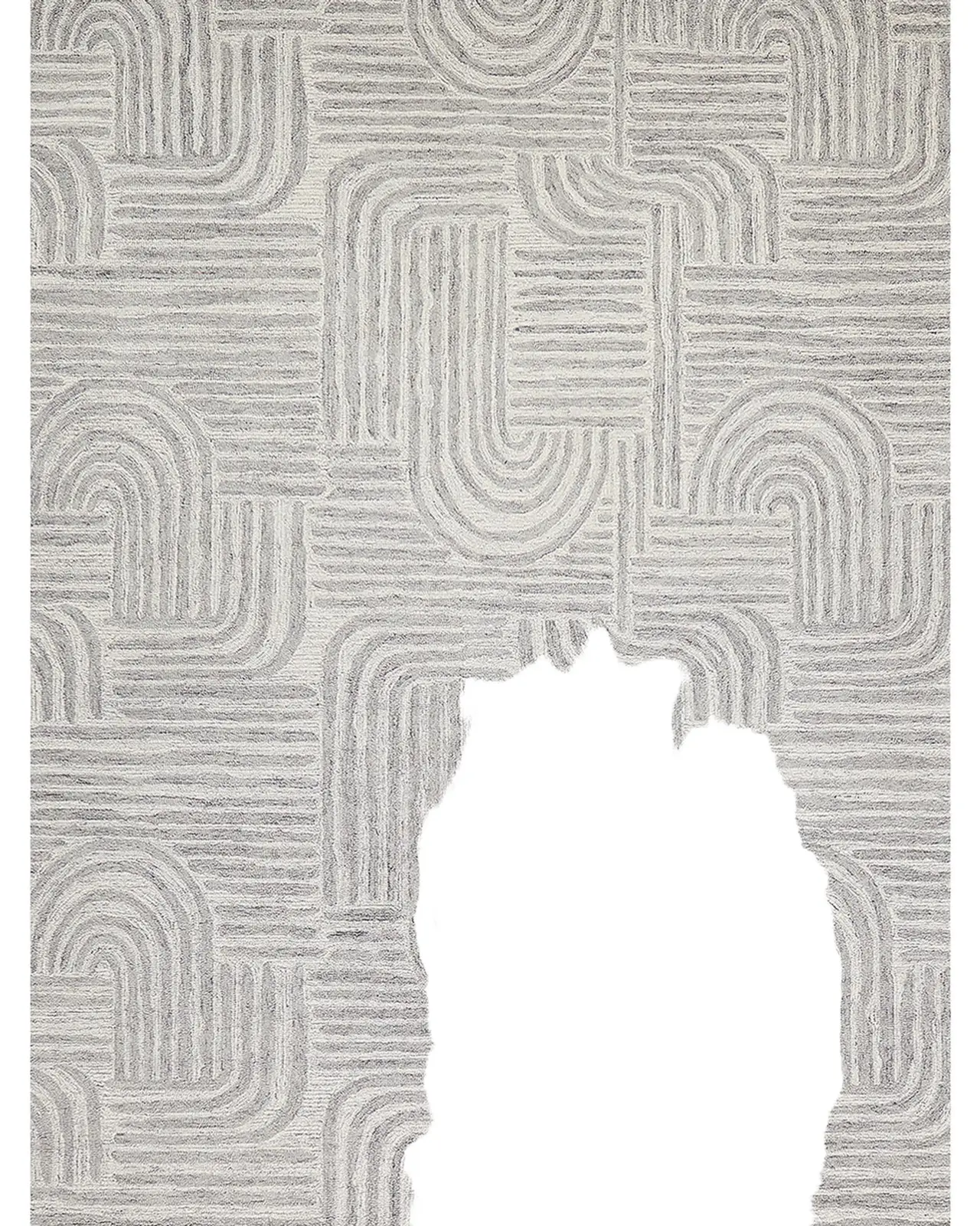 Exquisite Rugs Juno Hand-Tufted Gray/Ivory Rug, 8 ' x 10 '