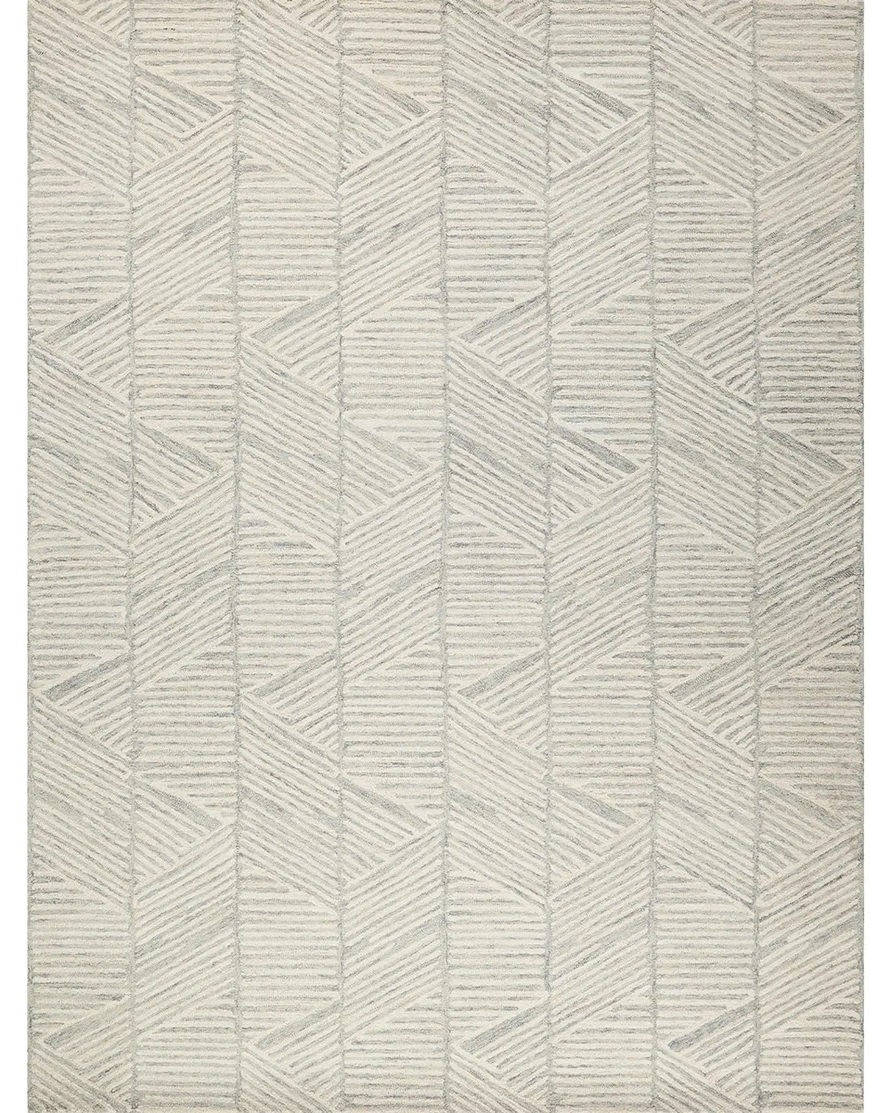 Exquisite Rugs Kascata Hand-Tufted Silver/Ivory Rug