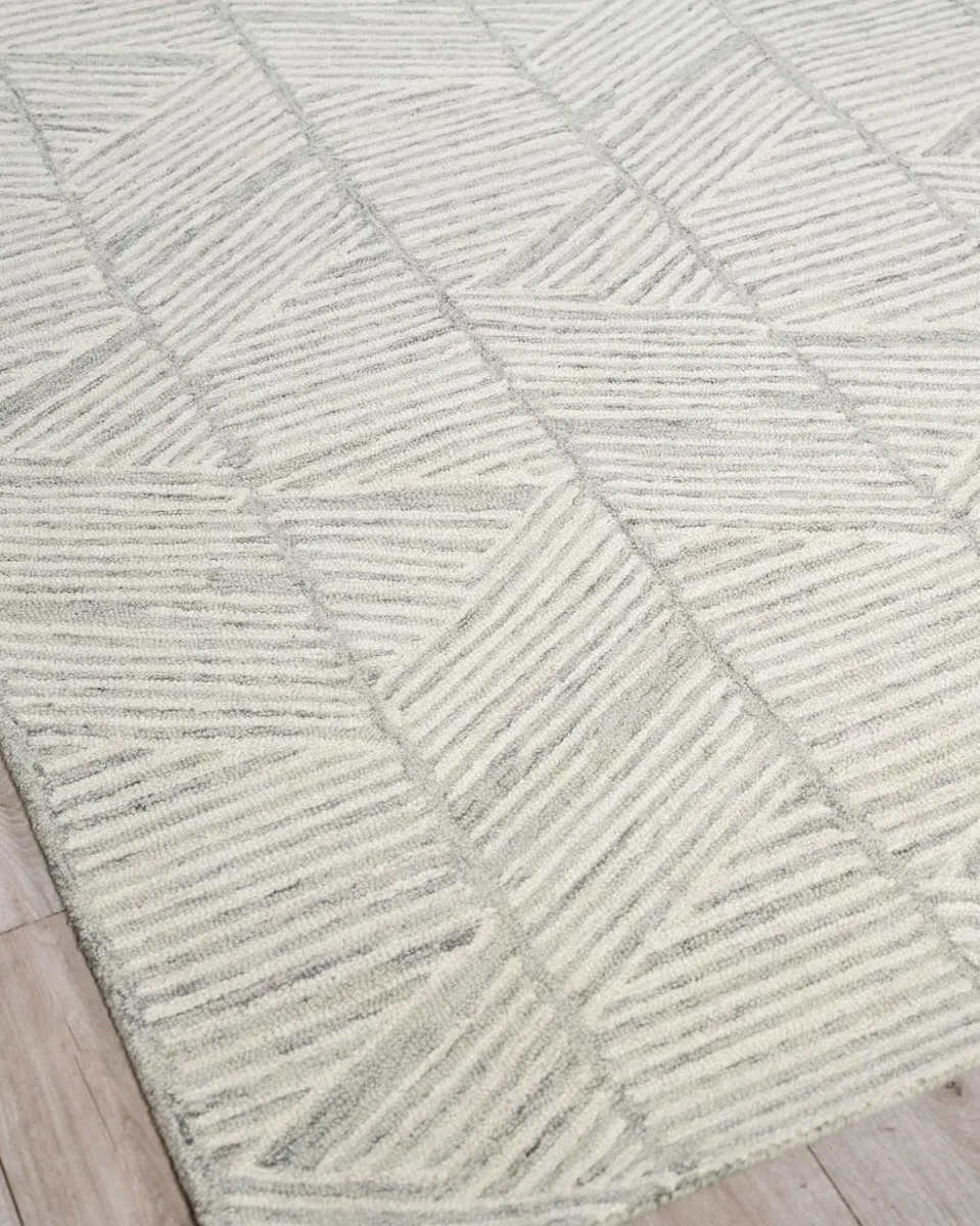 Exquisite Rugs Kascata Hand-Tufted Silver/Ivory Rug | Thumbnail 2