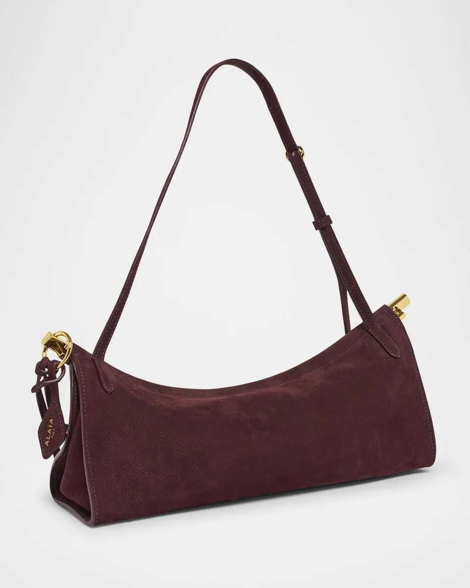Alaïa Le Click Medium Shoulder Bag in Suede | Thumbnail 2 Alaïa Le Click Medium Shoulder Bag in Suede | Thumbnail 2