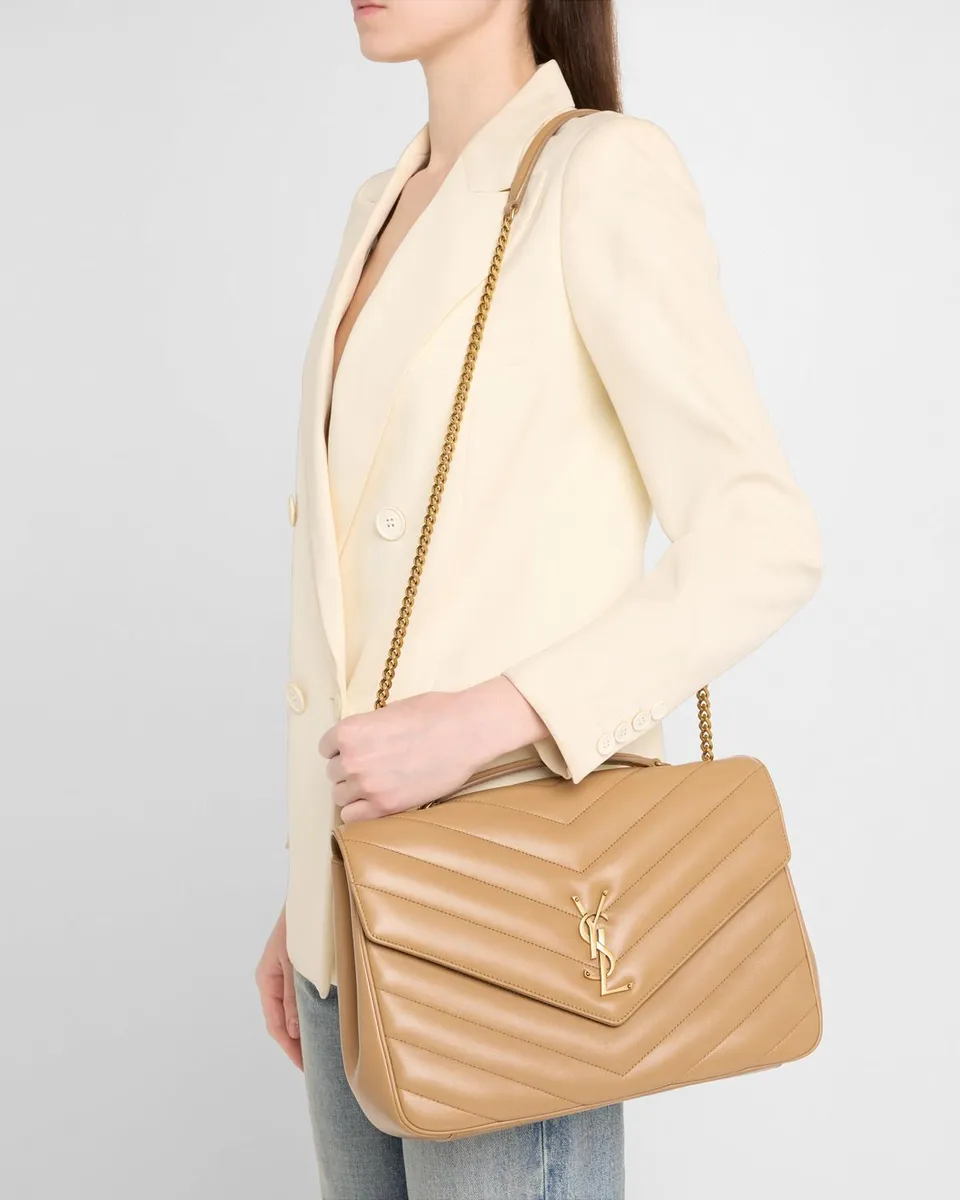 Saint Laurent Loulou Large YSL Chain Shoulder Bag in Quilted Leather | Thumbnail 2 Saint Laurent Loulou Large YSL Chain Shoulder Bag in Quilted Leather | Thumbnail 2