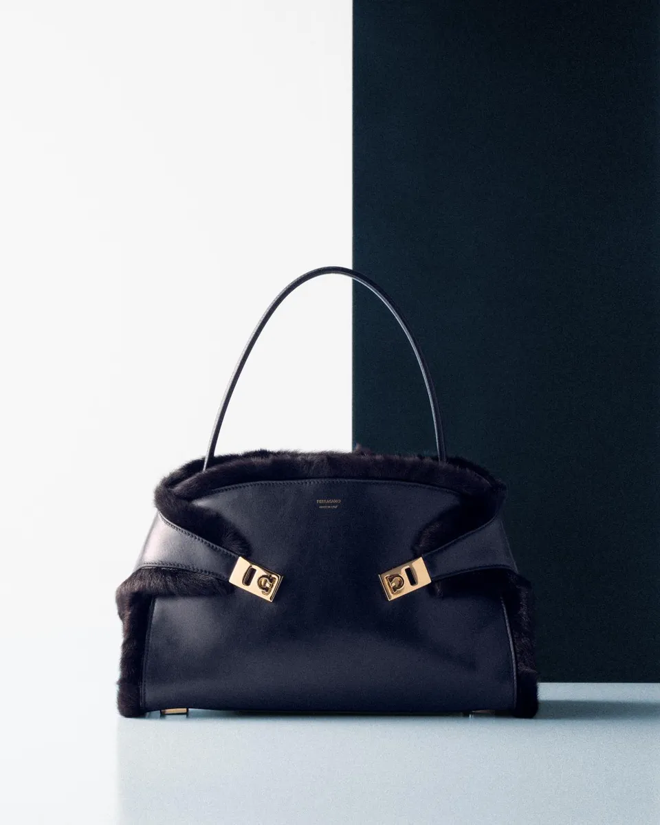 Ferragamo Hug Leather & Shearling Shoulder Bag | Thumbnail 5