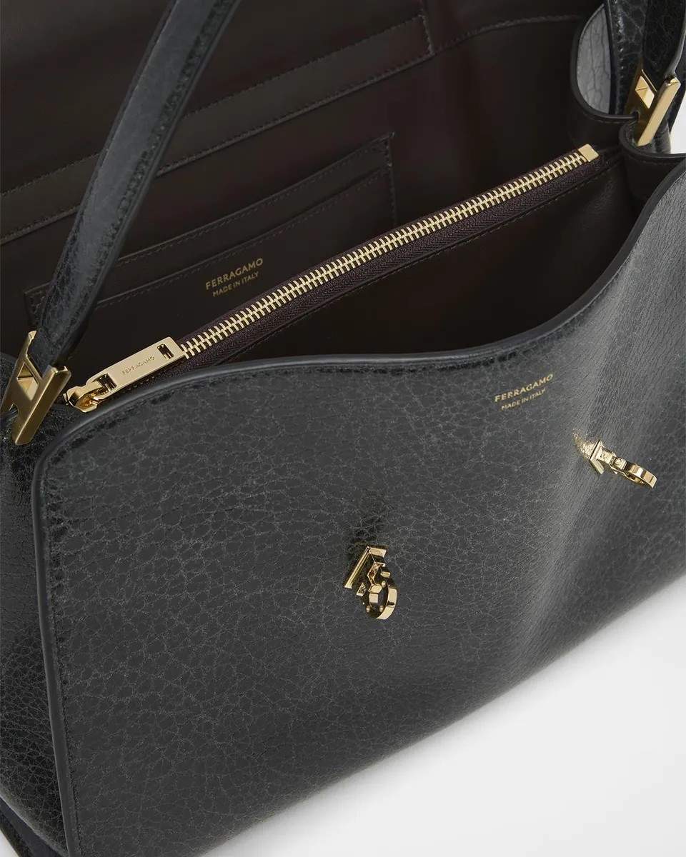 Ferragamo Hug Grain Leather Shoulder Bag | Thumbnail 4