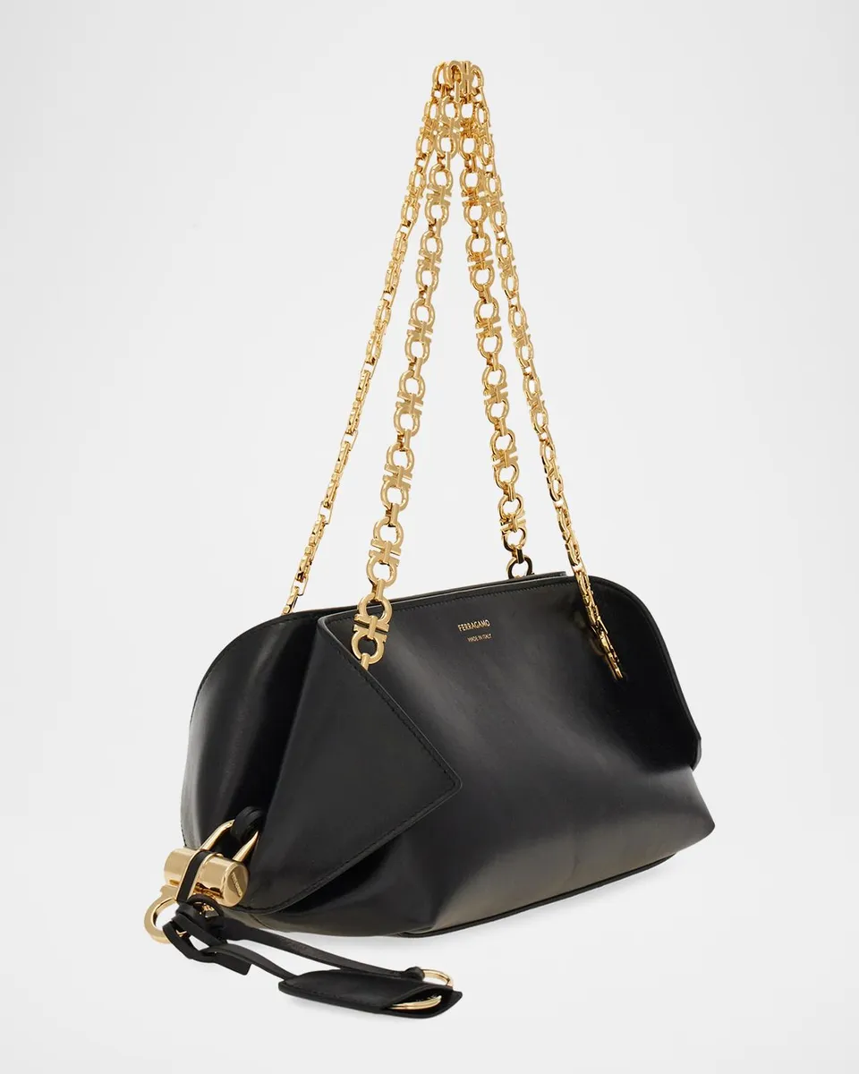 Ferragamo Scarf Smooth Leather Gancio Shoulder Bag | Thumbnail 3 Ferragamo Scarf Smooth Leather Gancio Shoulder Bag | Thumbnail 3