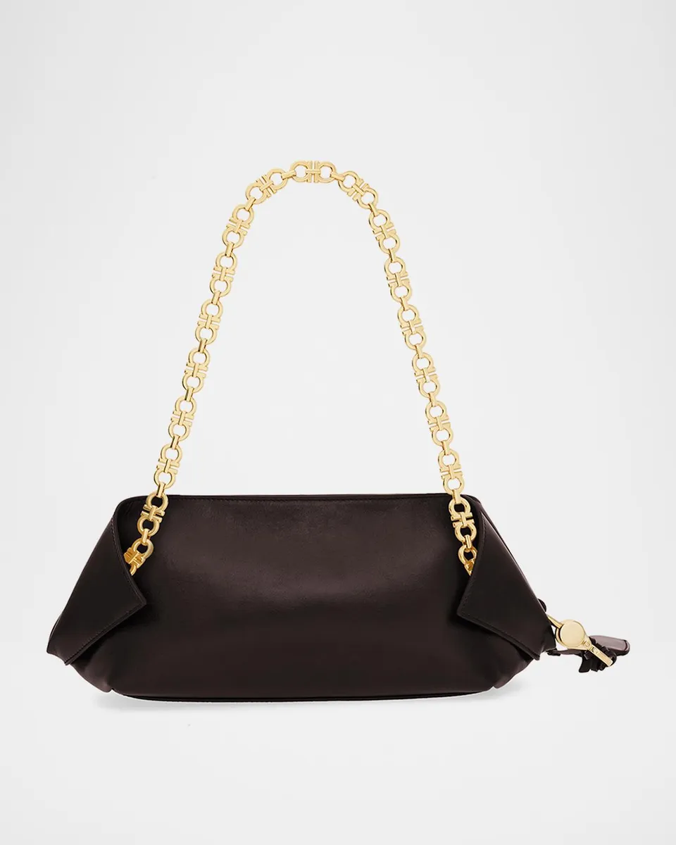 Ferragamo Scarf Smooth Leather Gancio Shoulder Bag | Thumbnail 4 Ferragamo Scarf Smooth Leather Gancio Shoulder Bag | Thumbnail 4