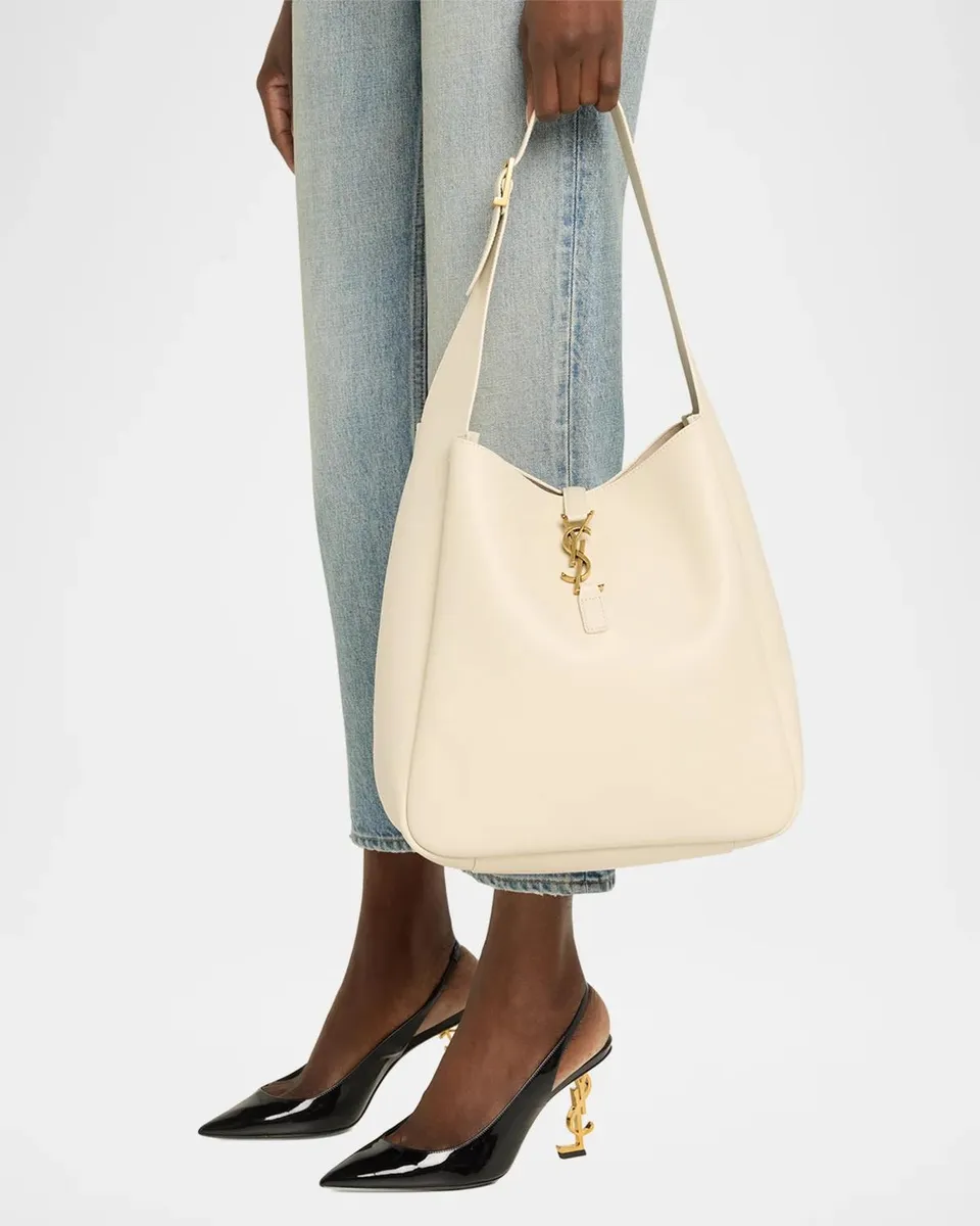 Saint Laurent Le 5 A 7 Large Shoulder Bucket Bag in Smooth Leather | Thumbnail 2