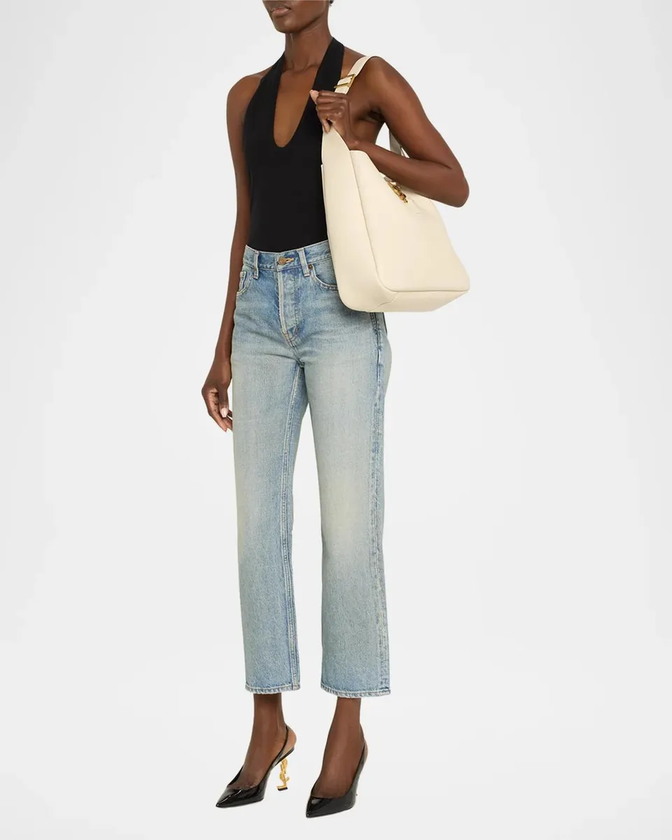 Saint Laurent Le 5 A 7 Large Shoulder Bucket Bag in Smooth Leather | Thumbnail 5
