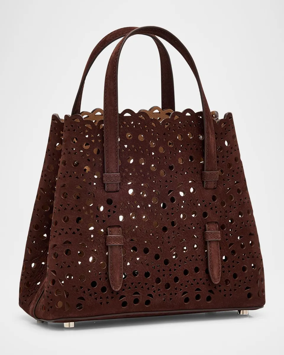 Alaïa Mina 20 Top-Handle Bag in Perforated Suede | Thumbnail 3 Alaïa Mina 20 Top-Handle Bag in Perforated Suede | Thumbnail 3