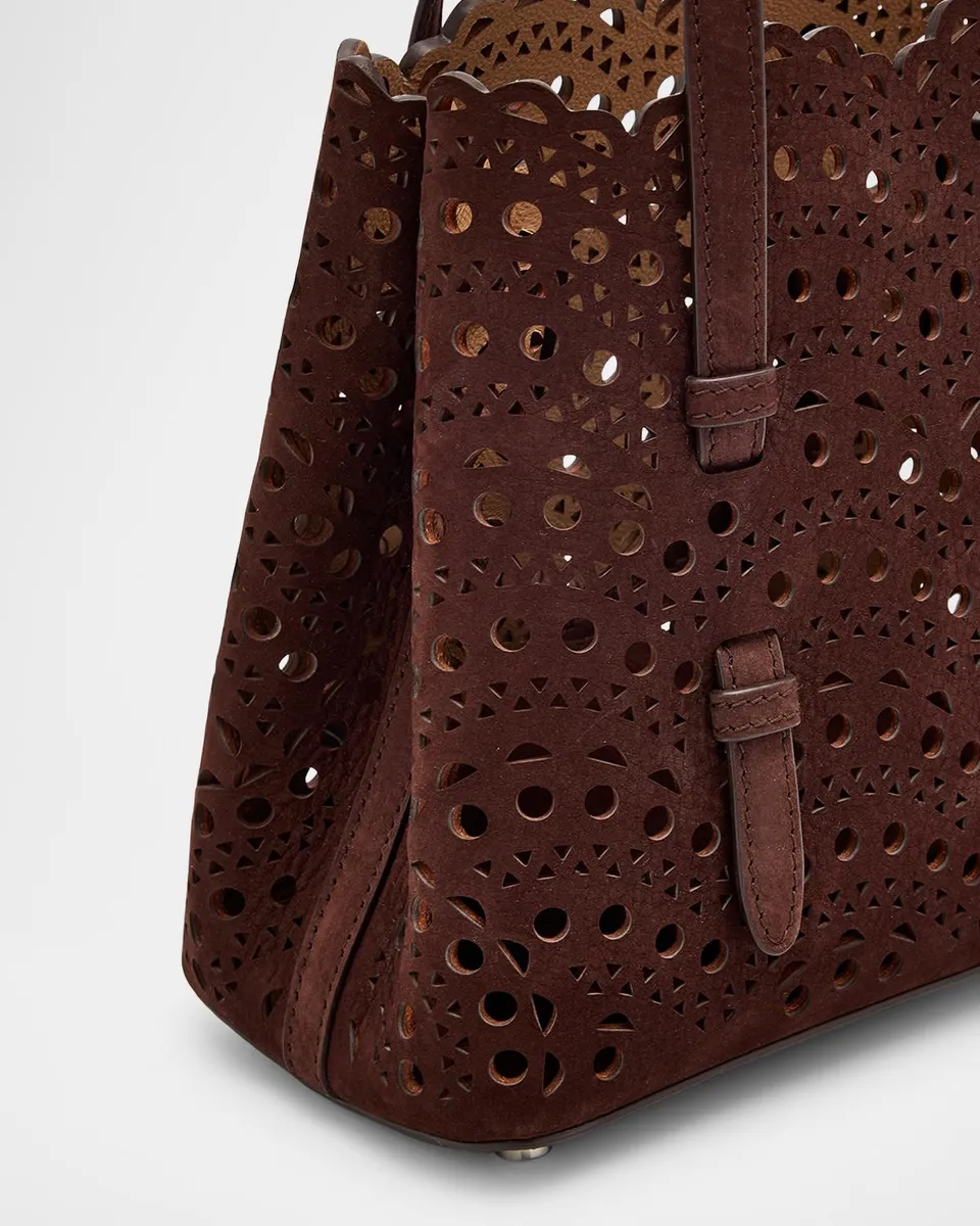 Alaïa Mina 20 Top-Handle Bag in Perforated Suede | Thumbnail 6 Alaïa Mina 20 Top-Handle Bag in Perforated Suede | Thumbnail 6