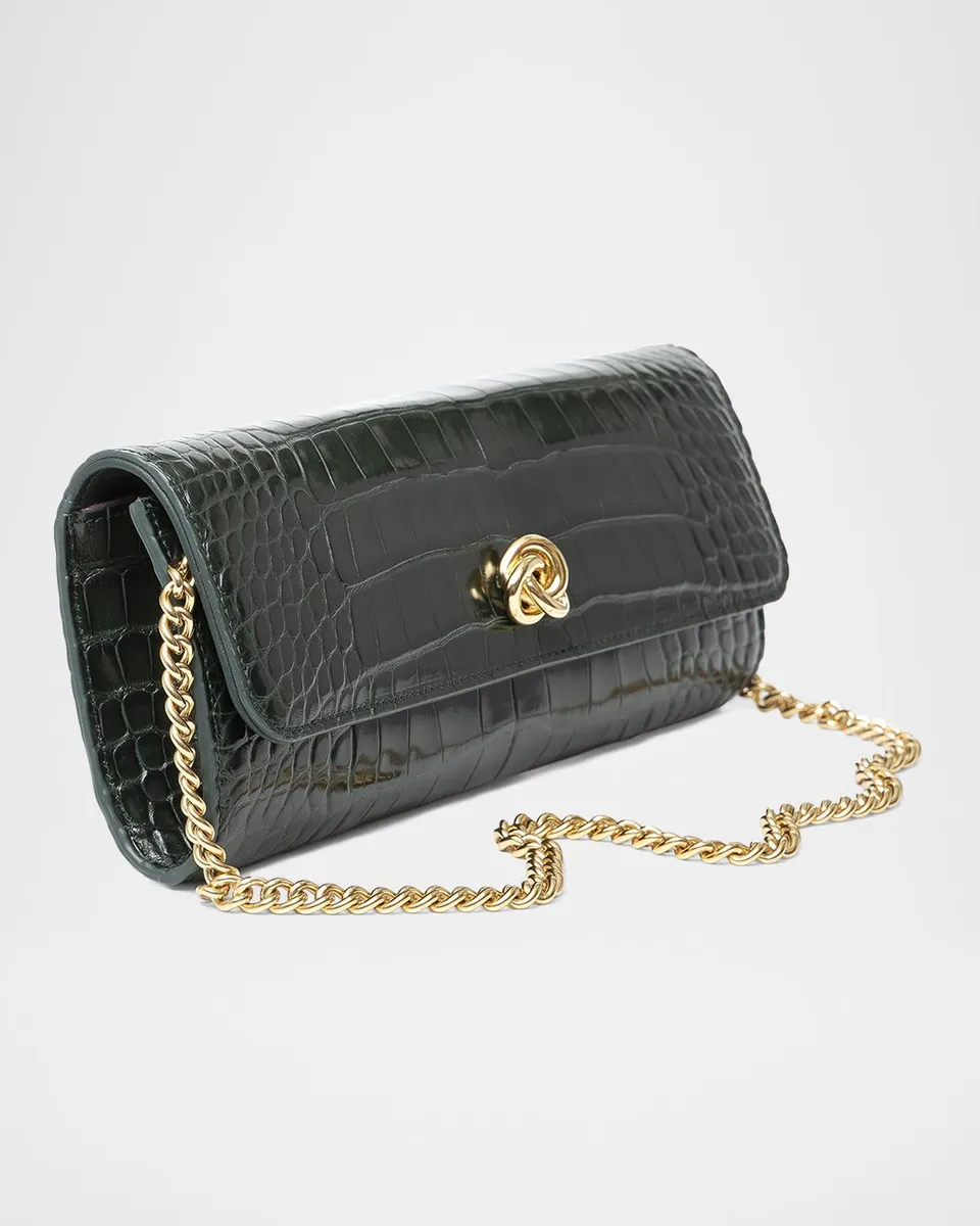 MICHELLE WILHITE Mini Robbie Alligator Leather Flap Clutch Bag | Thumbnail 3 MICHELLE WILHITE Mini Robbie Alligator Leather Flap Clutch Bag | Thumbnail 3