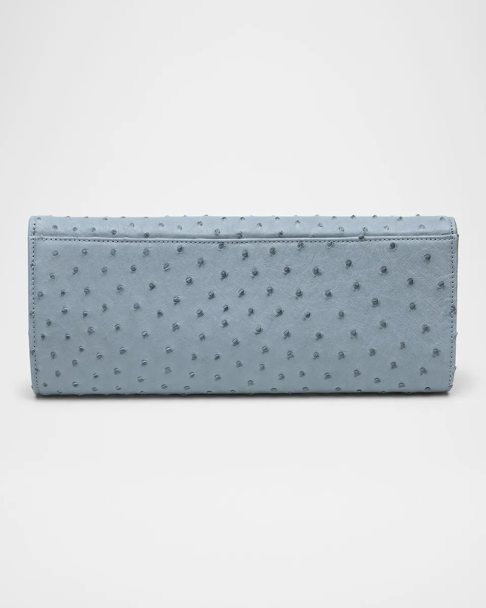 MICHELLE WILHITE Robbie Ostrich Leather Flap Clutch Bag | Thumbnail 2 MICHELLE WILHITE Robbie Ostrich Leather Flap Clutch Bag | Thumbnail 2
