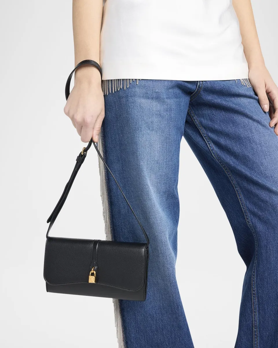 Stella McCartney Stella Ryder Embossed Grainy Eco Vegan Leather Wallet with Strap | Thumbnail 2