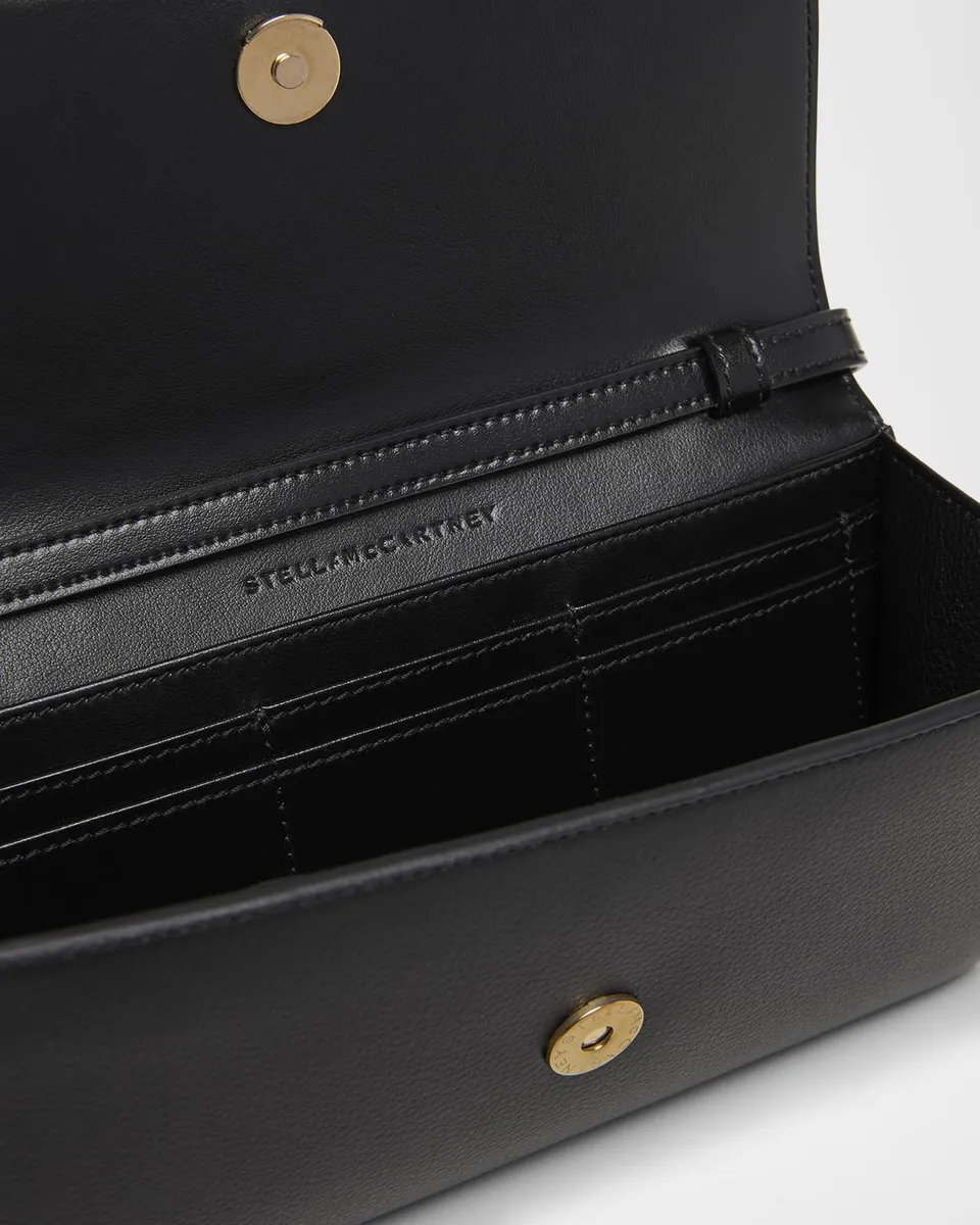 Stella McCartney Stella Ryder Embossed Grainy Eco Vegan Leather Wallet with Strap | Thumbnail 4