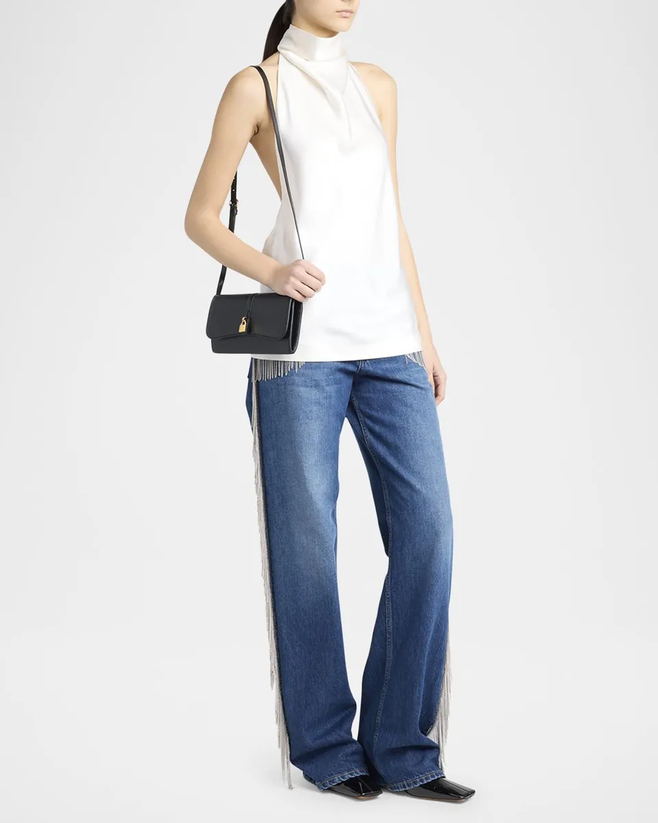 Stella McCartney Stella Ryder Embossed Grainy Eco Vegan Leather Wallet with Strap | Thumbnail 5