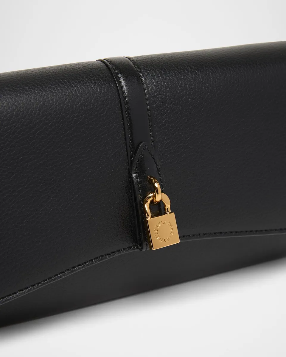 Stella McCartney Stella Ryder Embossed Grainy Eco Vegan Leather Wallet with Strap | Thumbnail 6