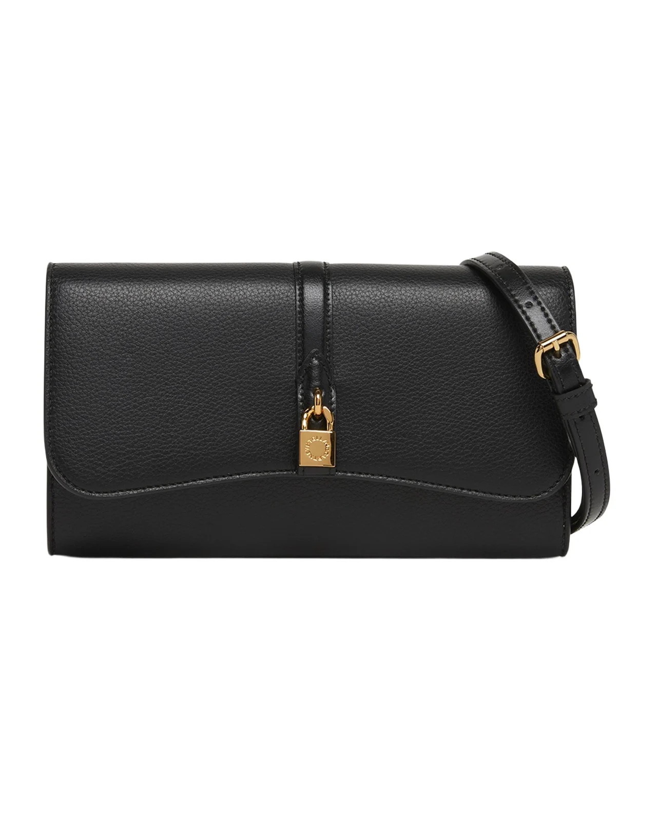 Stella McCartney Stella Ryder Embossed Grainy Eco Vegan Leather Wallet with Strap