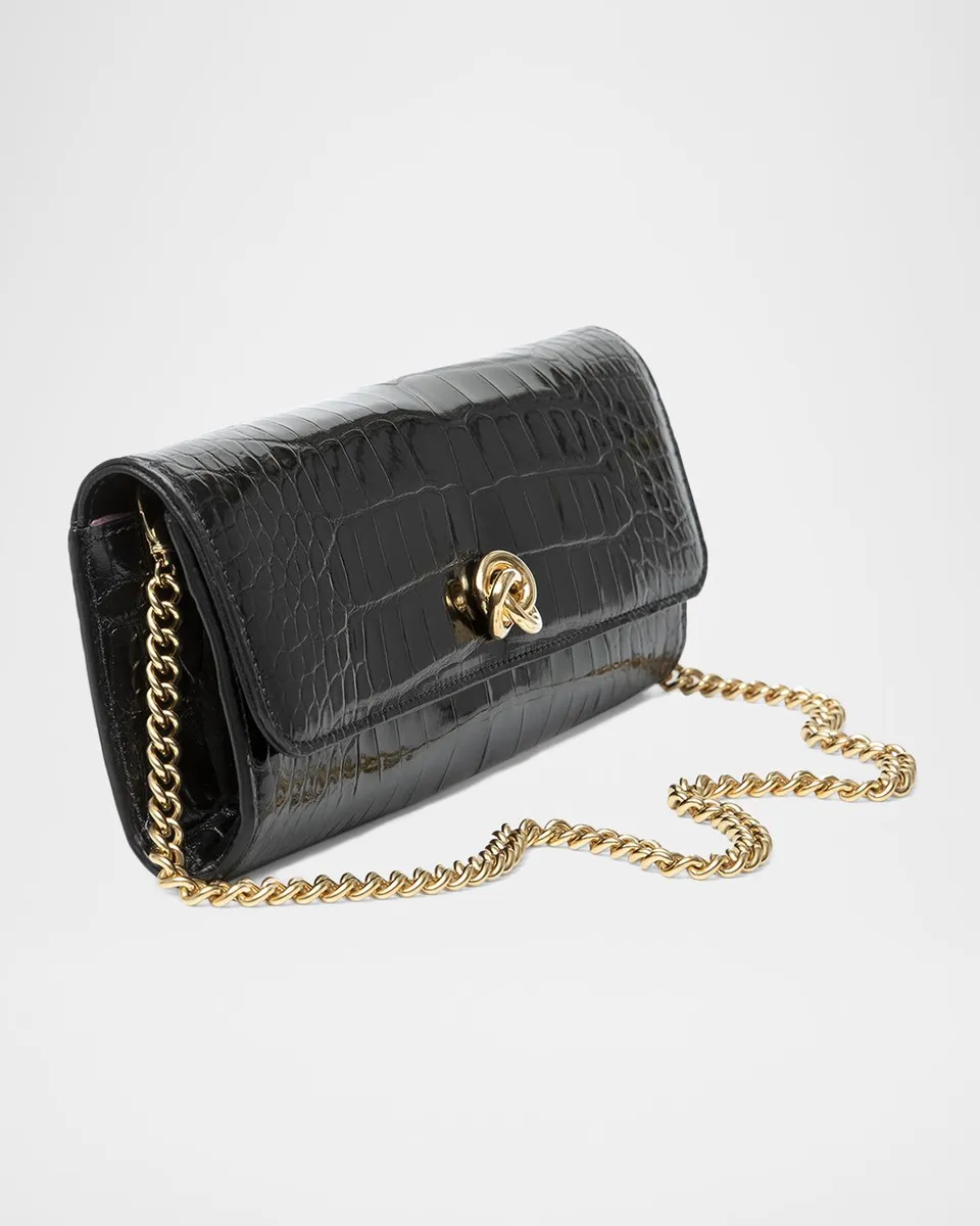 MICHELLE WILHITE Mini Robbie Alligator Leather Flap Clutch Bag | Thumbnail 3 MICHELLE WILHITE Mini Robbie Alligator Leather Flap Clutch Bag | Thumbnail 3