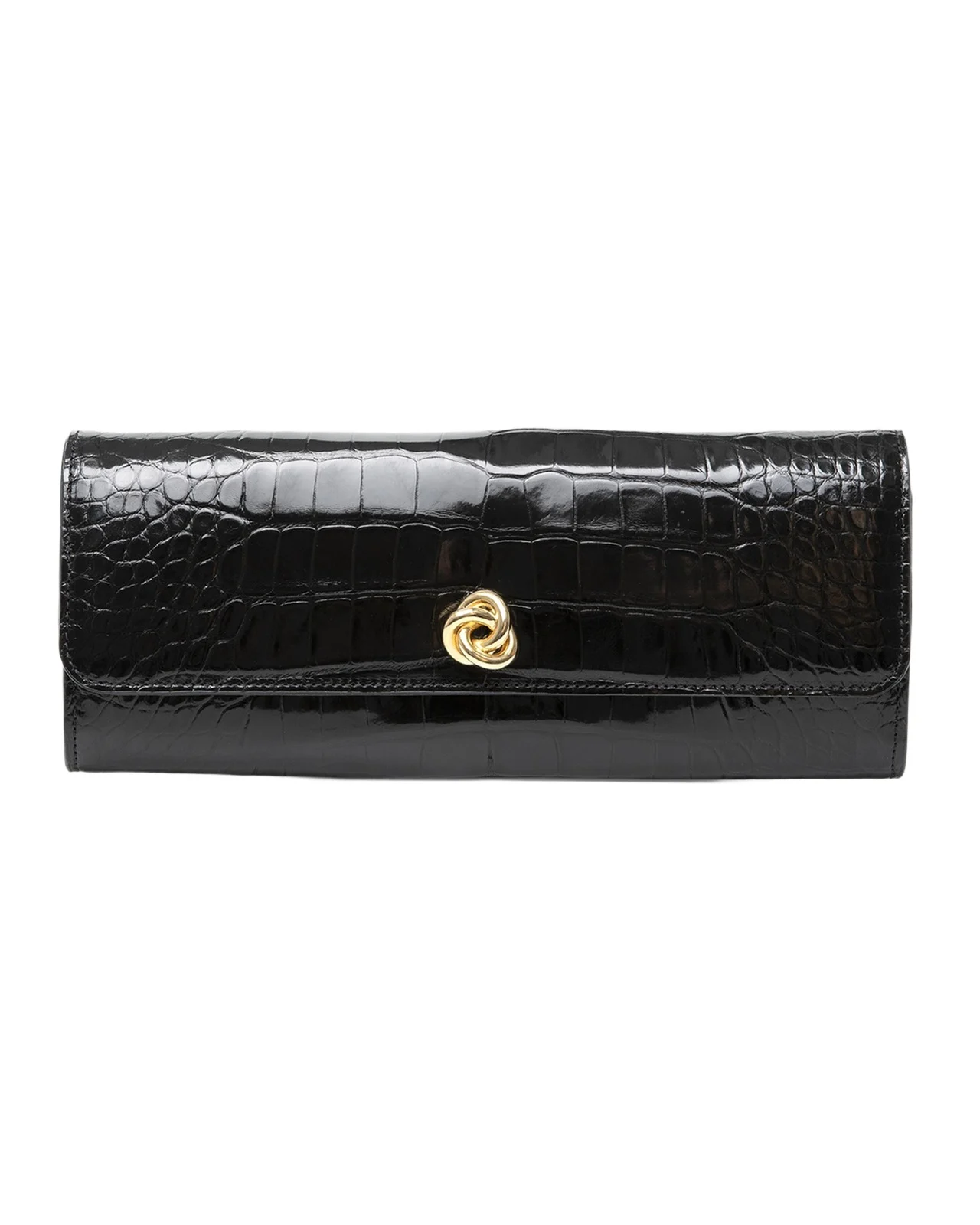 Mini Robbie Alligator Leather Flap Clutch Bag