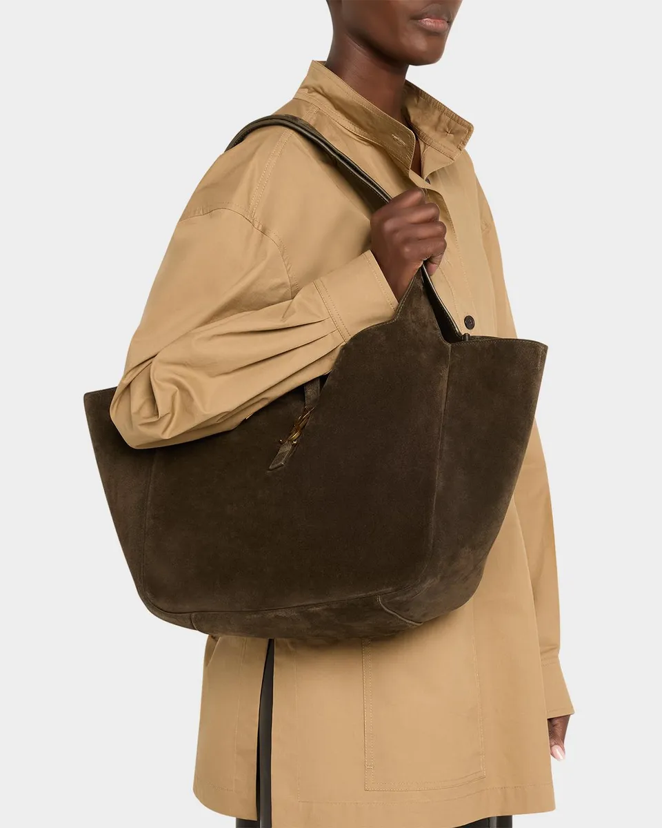Saint Laurent Le 5 À 7 Bea YSL Cabas Tote Bag in Suede | Thumbnail 2 Saint Laurent Le 5 À 7 Bea YSL Cabas Tote Bag in Suede | Thumbnail 2