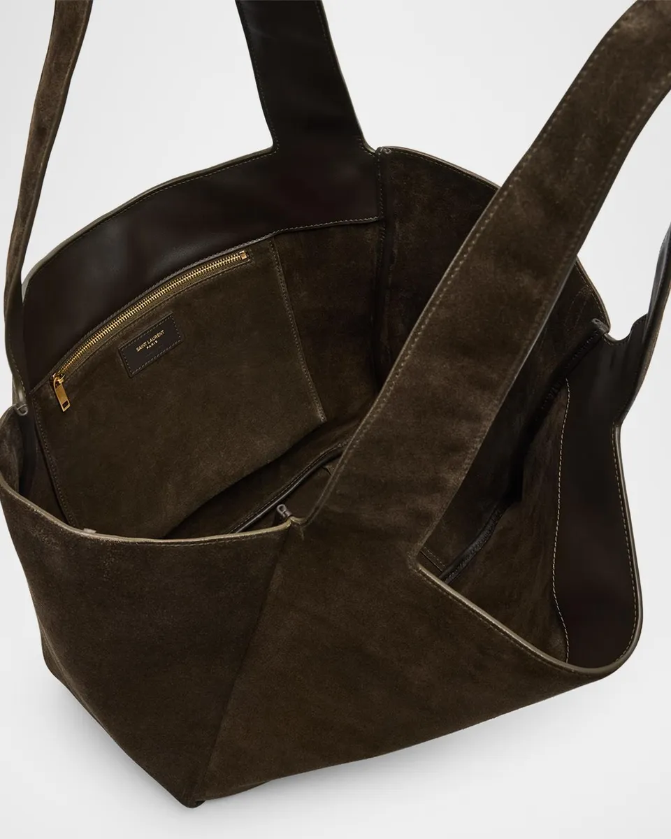 Saint Laurent Le 5 À 7 Bea YSL Cabas Tote Bag in Suede | Thumbnail 4 Saint Laurent Le 5 À 7 Bea YSL Cabas Tote Bag in Suede | Thumbnail 4
