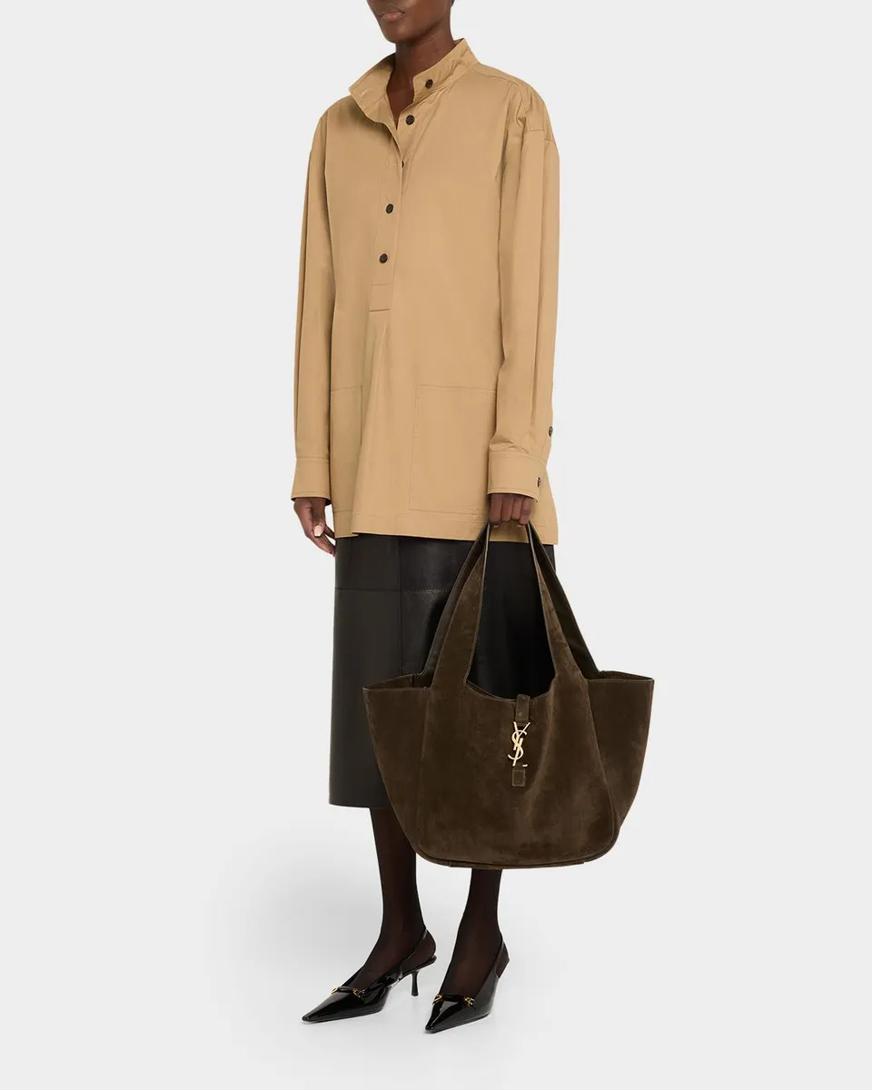 Saint Laurent Le 5 À 7 Bea YSL Cabas Tote Bag in Suede | Thumbnail 5 Saint Laurent Le 5 À 7 Bea YSL Cabas Tote Bag in Suede | Thumbnail 5